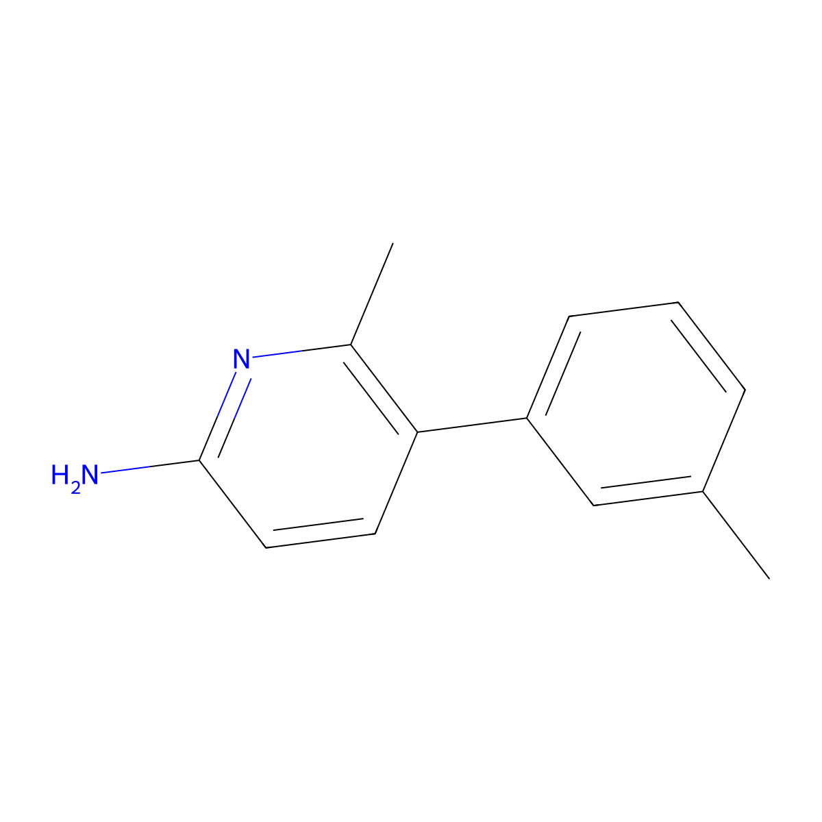 6-Methyl-5-(m-tolyl)pyridin-2-amine molecular structure, CAS 1508586-31-9