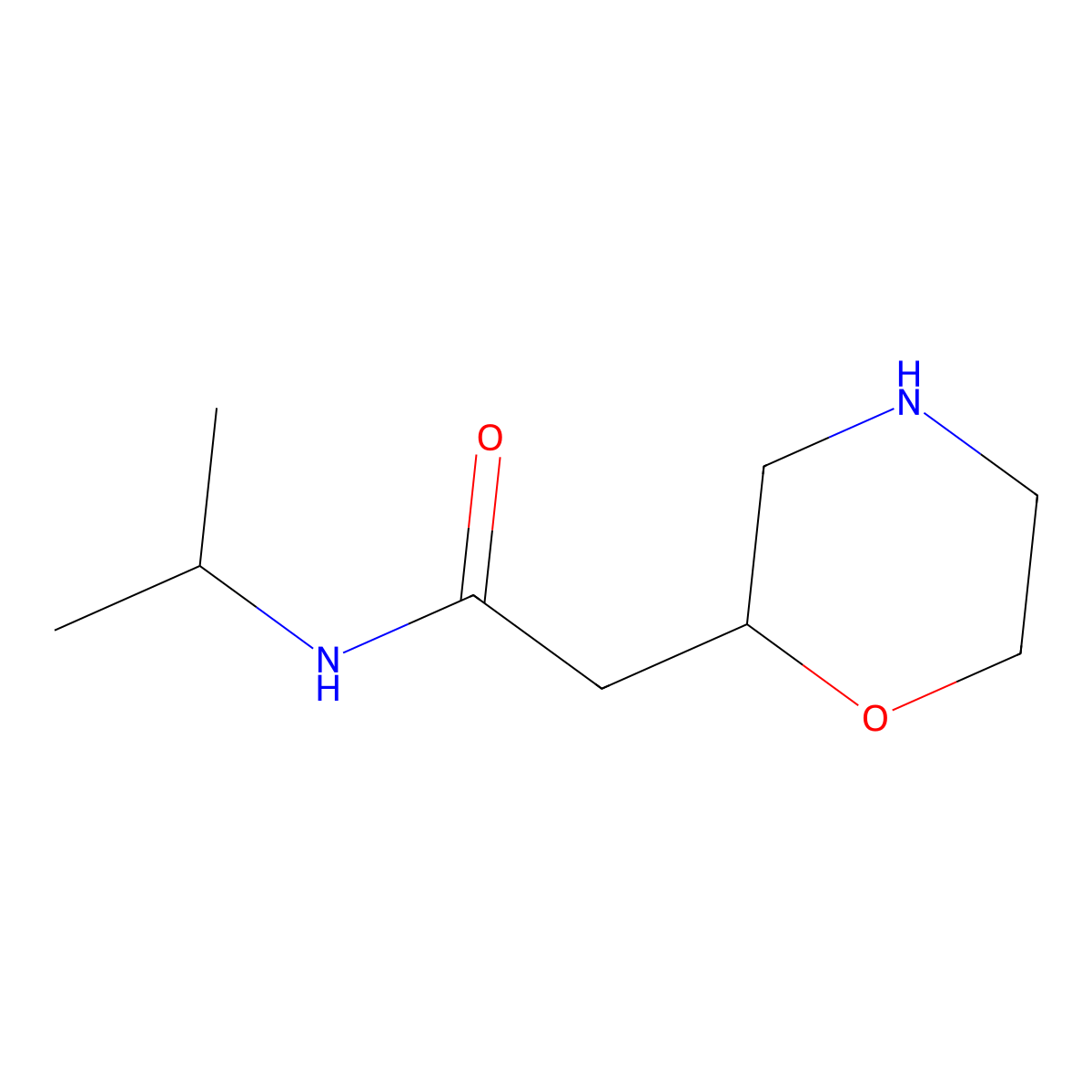 2-(morpholin-2-yl)-N-(propan-2-yl)acetamide molecular structure, CAS 1508594-48-6