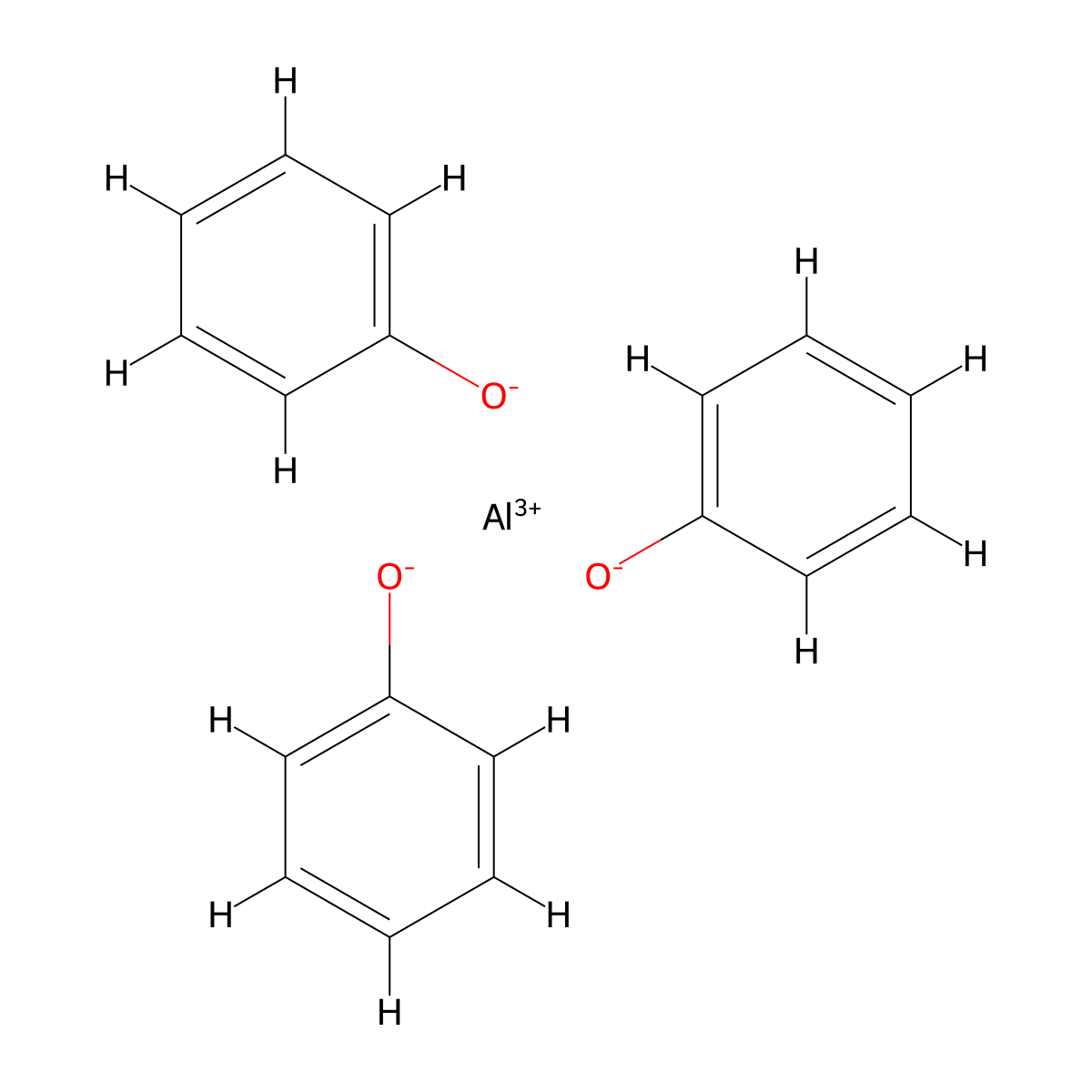 Phenol, aluminum salt (3:1) molecular structure, CAS 15086-27-8