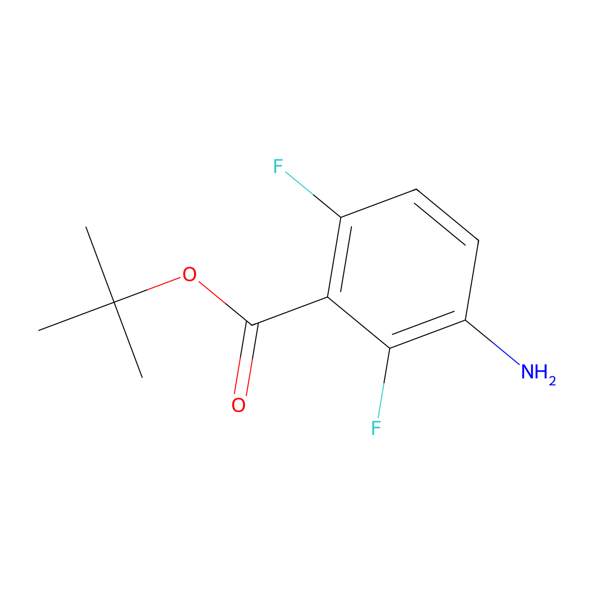 tert-Butyl 3-amino-2,6-difluorobenzoate molecular structure, CAS 1508601-14-6