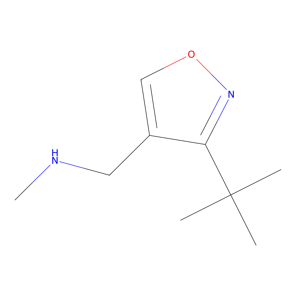 [(3-Tert-butyl-1,2-oxazol-4-yl)methyl](methyl)amine molecular structure, CAS 1508605-07-9