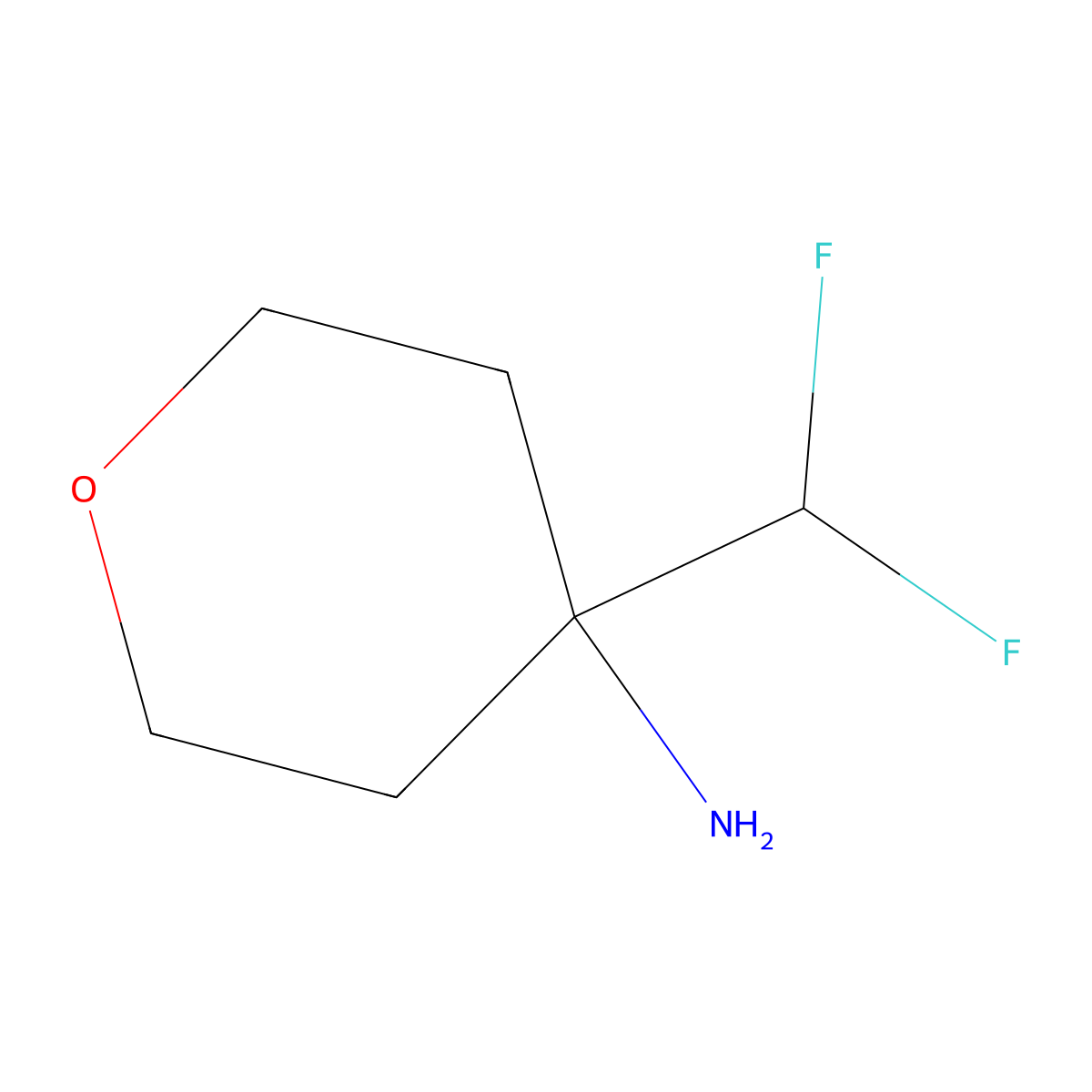 4-(Difluoromethyl)tetrahydro-2H-pyran-4-amine molecular structure, CAS 1508611-87-7