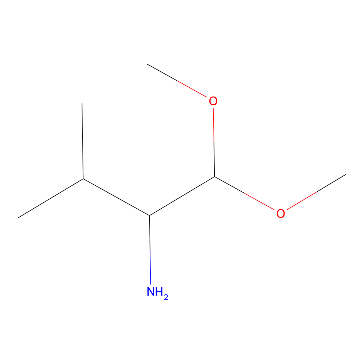 1,1-Dimethoxy-3-methylbutan-2-amine molecular structure, CAS 1508614-95-6