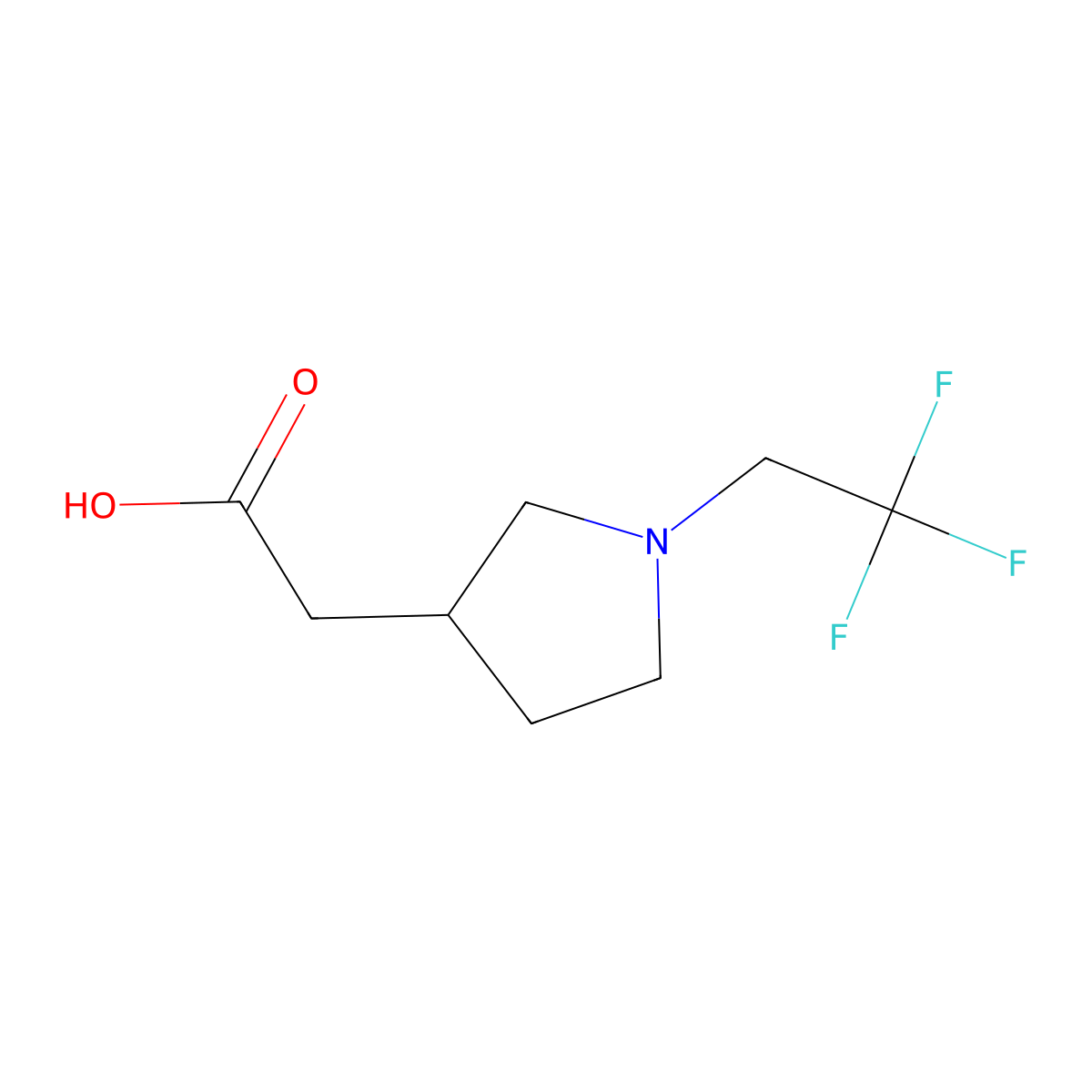 2-[1-(2,2,2-Trifluoroethyl)pyrrolidin-3-yl]acetic acid molecular structure, CAS 1508620-50-5