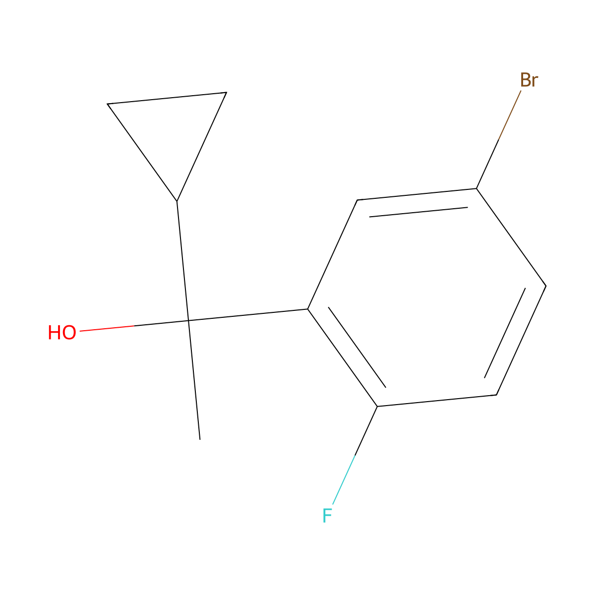 5-Bromo-alpha-cyclopropyl-2-fluoro-alpha-methylbenZenemethanol molecular structure, CAS 1508626-43-4