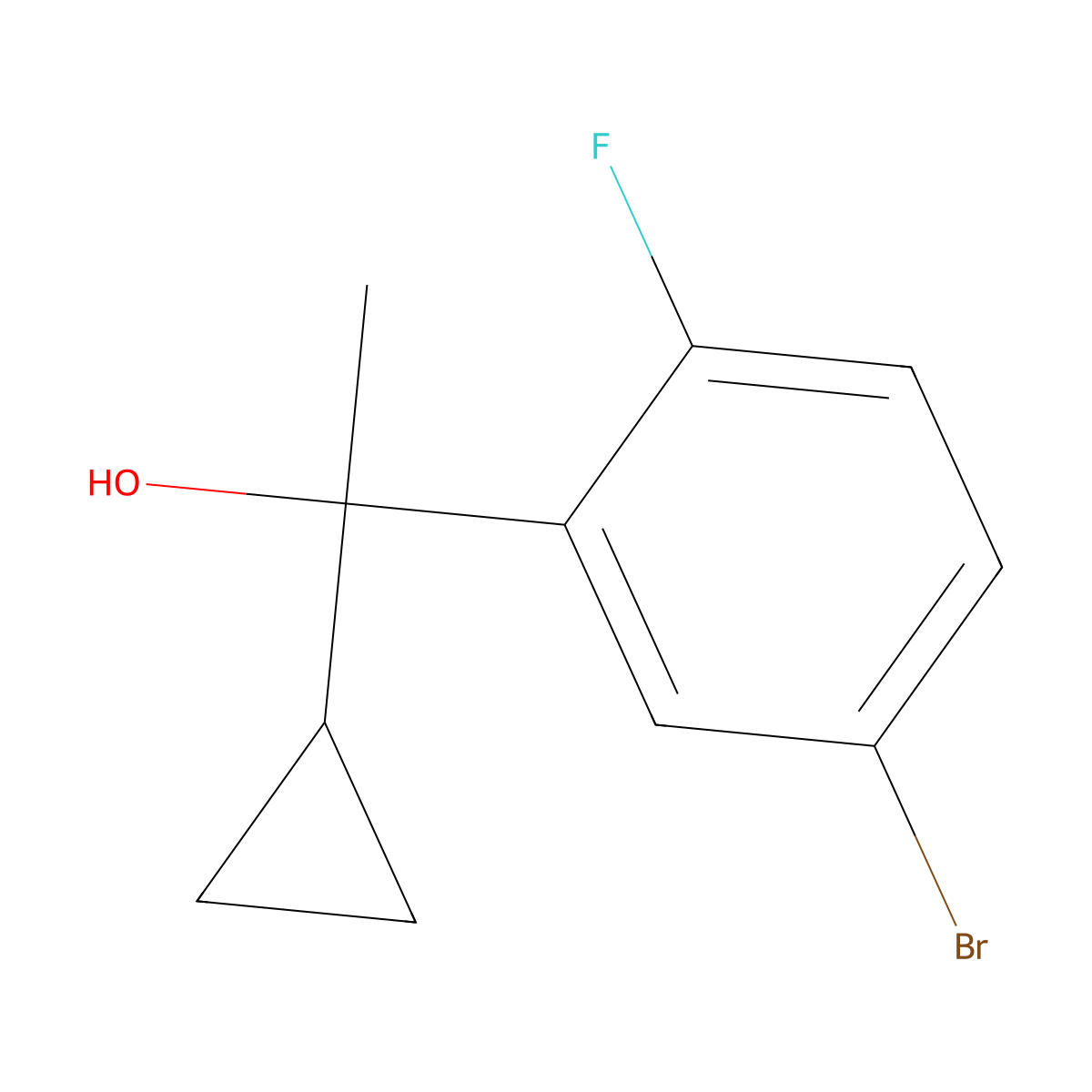 5-Bromo-alpha-cyclopropyl-2-fluoro-alpha-methylbenZenemethanol molecular structure, CAS 1508626-43-4