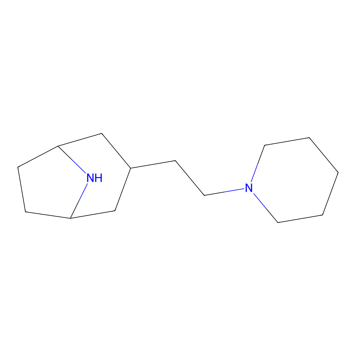 3-[2-(Piperidin-1-yl)ethyl]-8-azabicyclo[3.2.1]octane molecular structure, CAS 1508628-31-6