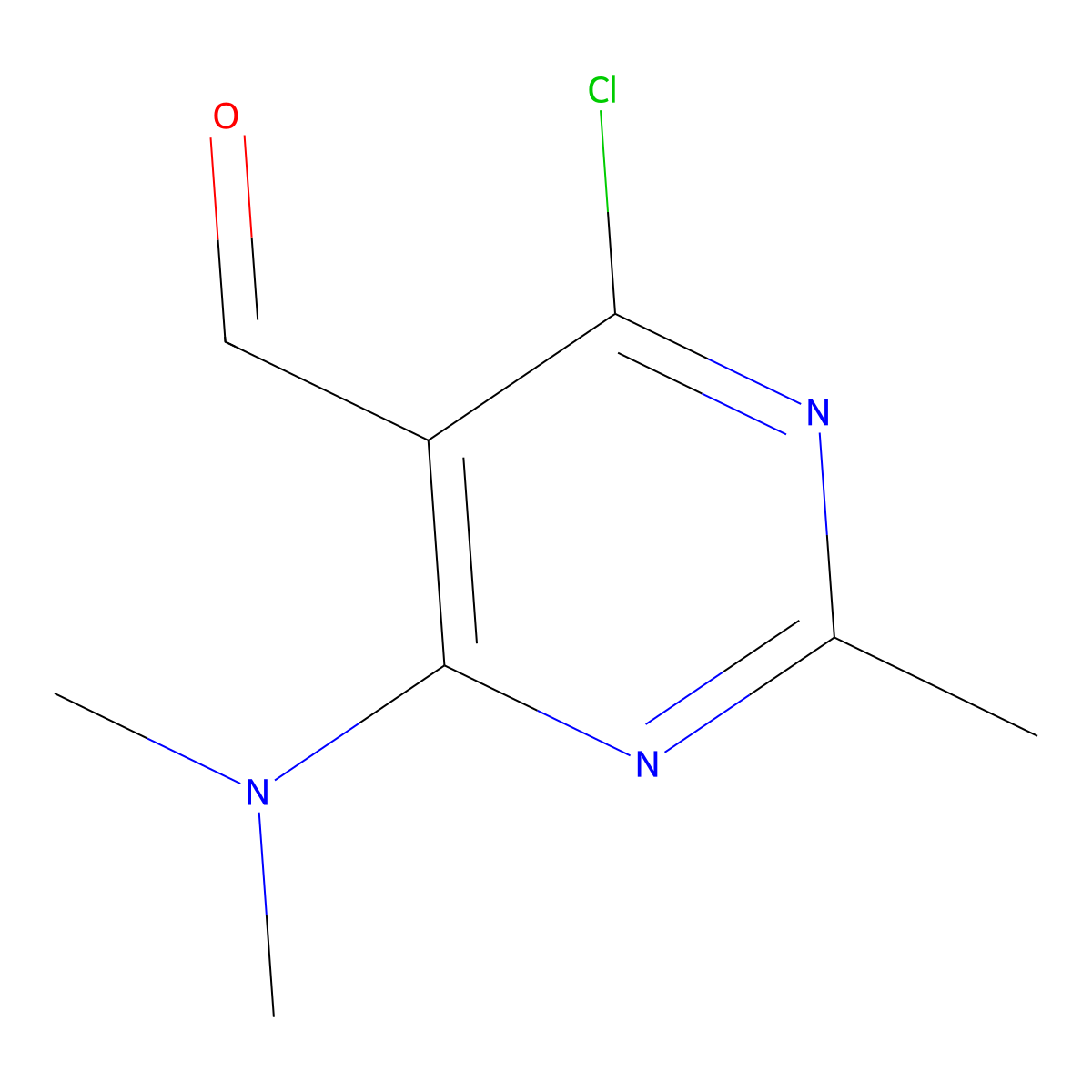 4-Chloro-6-(dimethylamino)-2-methylpyrimidine-5-carbaldehyde molecular structure, CAS 1508628-83-8