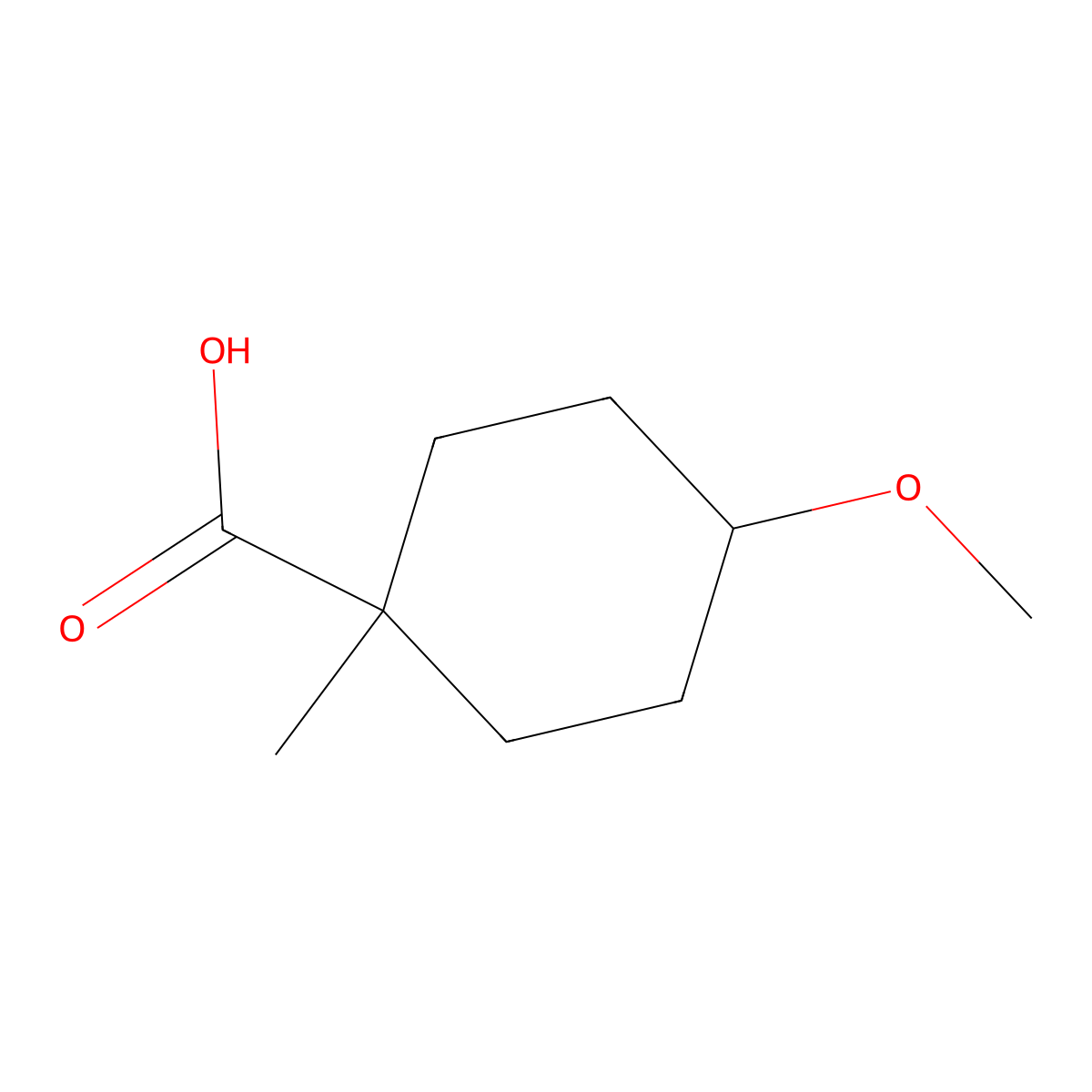 4-Methoxy-1-methylcyclohexane-1-carboxylic acid molecular structure, CAS 150864-93-0