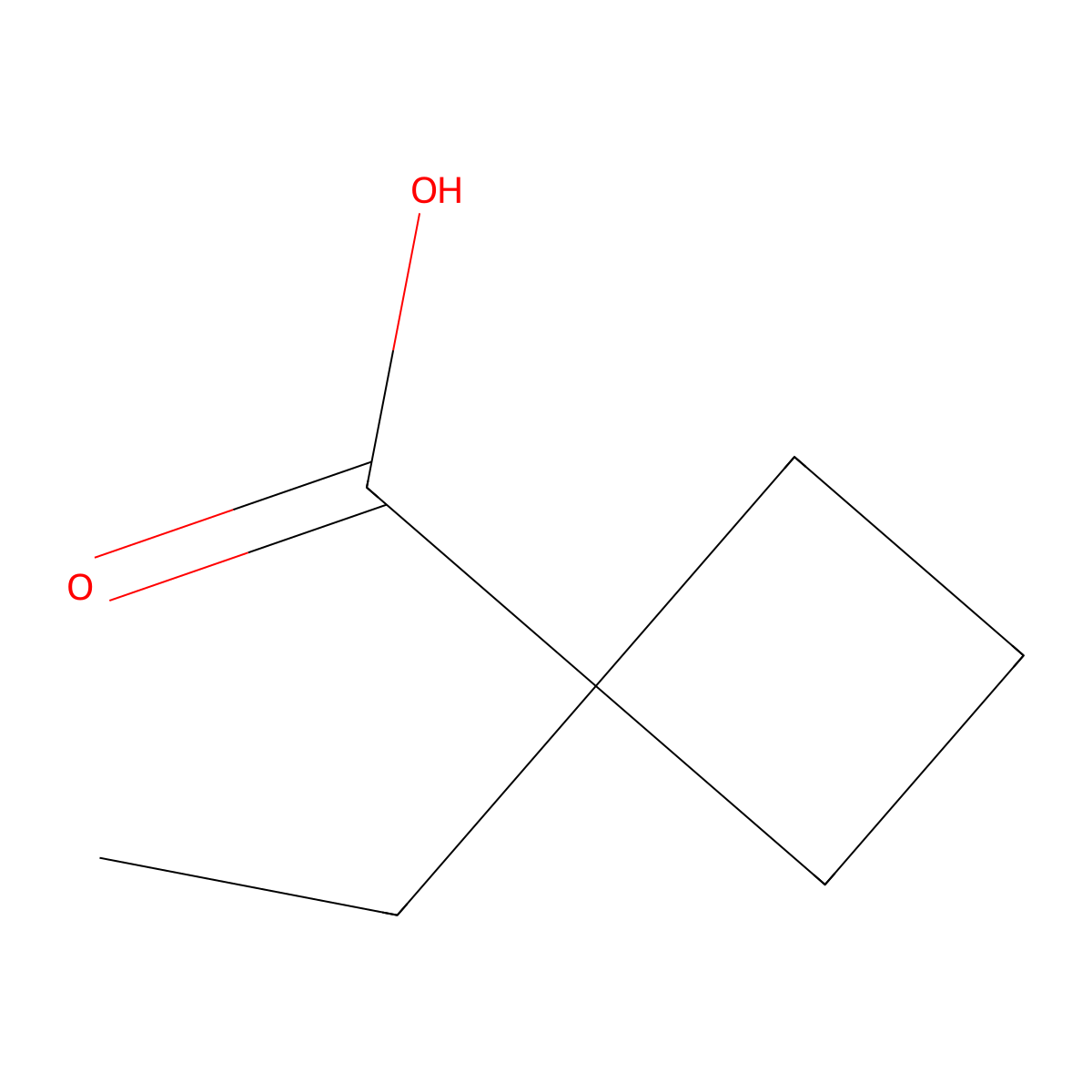 1-Ethylcyclobutane-1-carboxylic acid molecular structure, CAS 150864-94-1