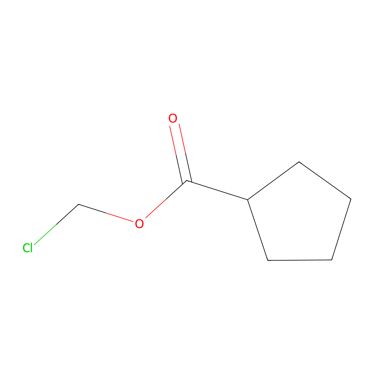 Chloromethyl cyclopentanecarboxylate molecular structure, CAS 150864-99-6