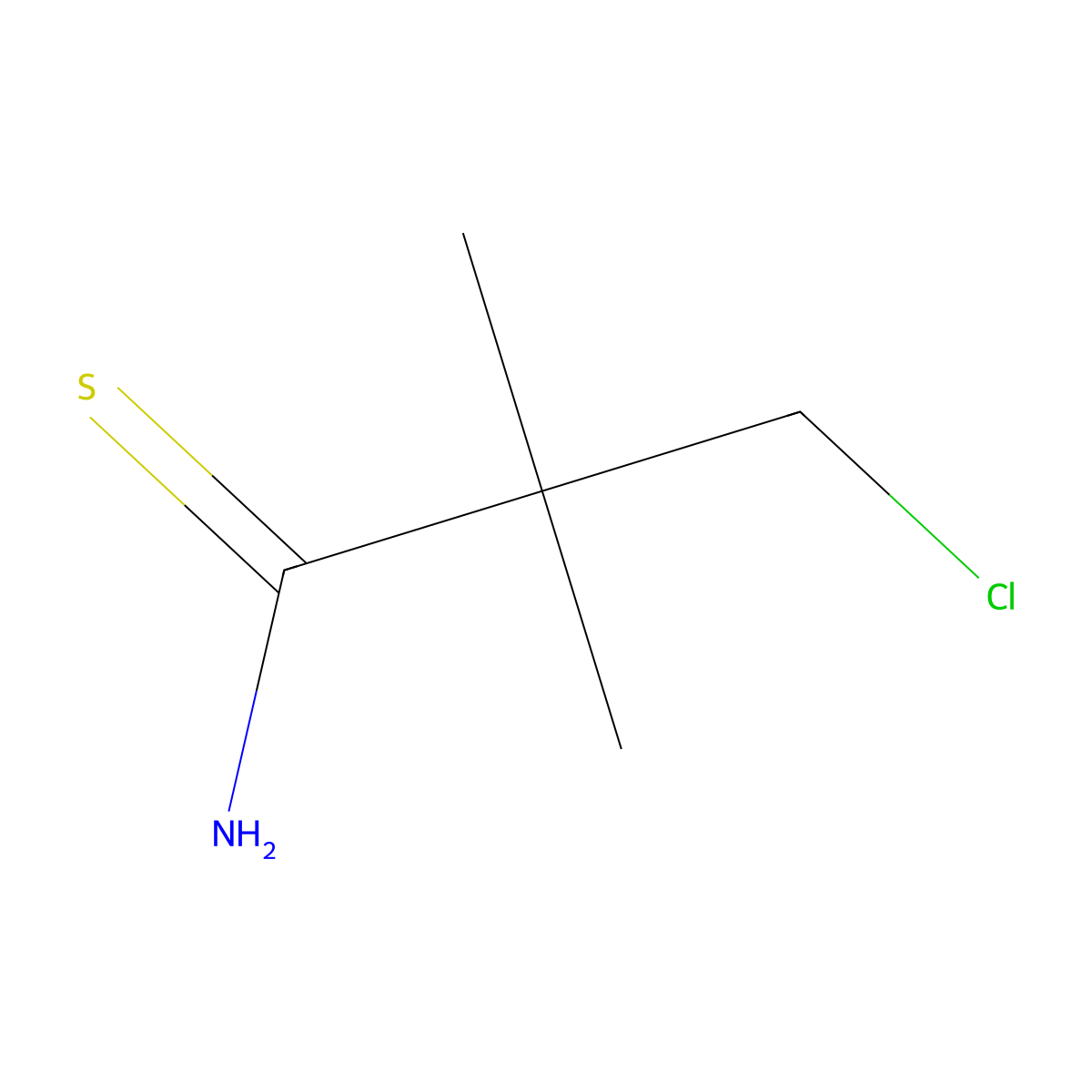 3-Chloro-2,2-dimethylpropanethioamide molecular structure, CAS 1508640-48-9