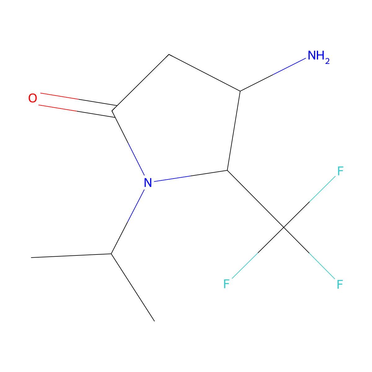 4-Amino-1-(propan-2-yl)-5-(trifluoromethyl)pyrrolidin-2-one molecular structure, CAS 1508642-92-9