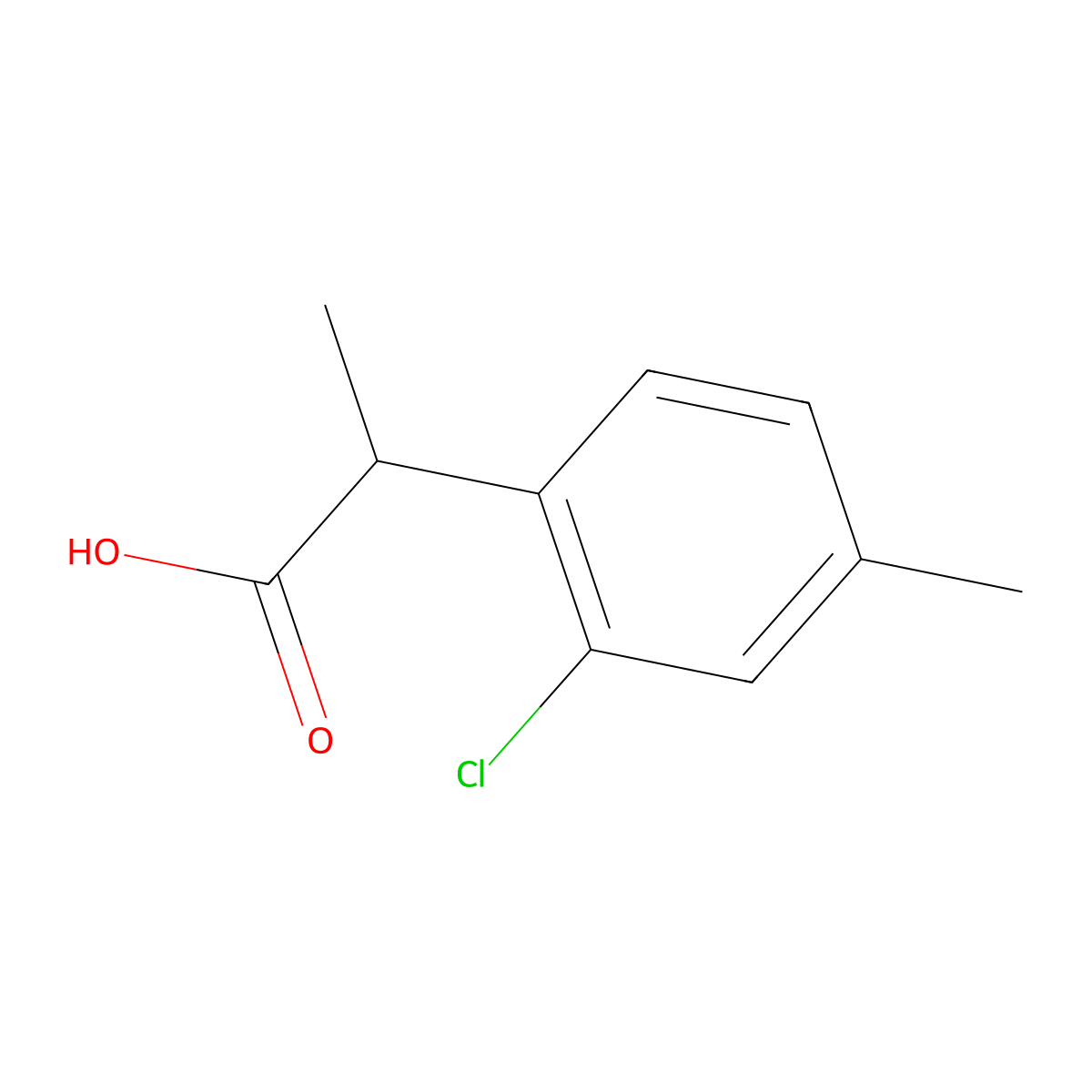 2-(2-Chloro-4-methylphenyl)propanoic acid molecular structure, CAS 1508646-13-6