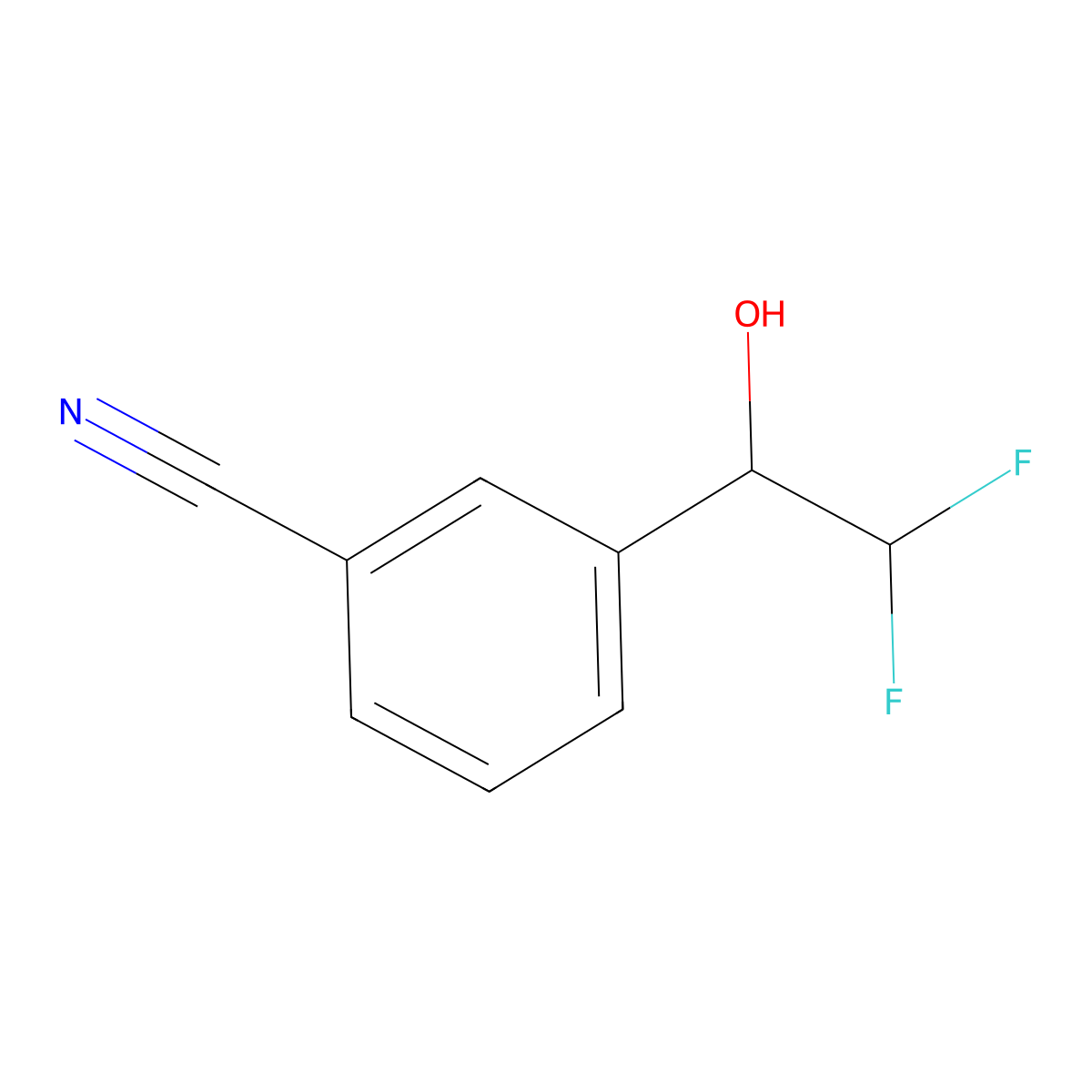 3-(2,2-Difluoro-1-hydroxyethyl)benzonitrile molecular structure, CAS 1508646-80-7