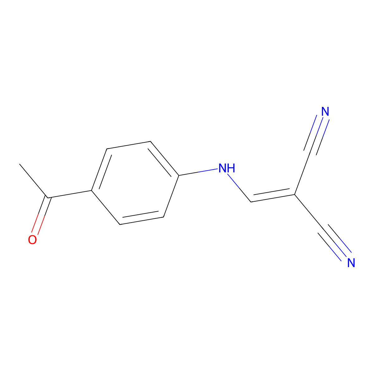 2-{[(4-Acetylphenyl)amino]methylidene}propanedinitrile molecular structure, CAS 150865-77-3