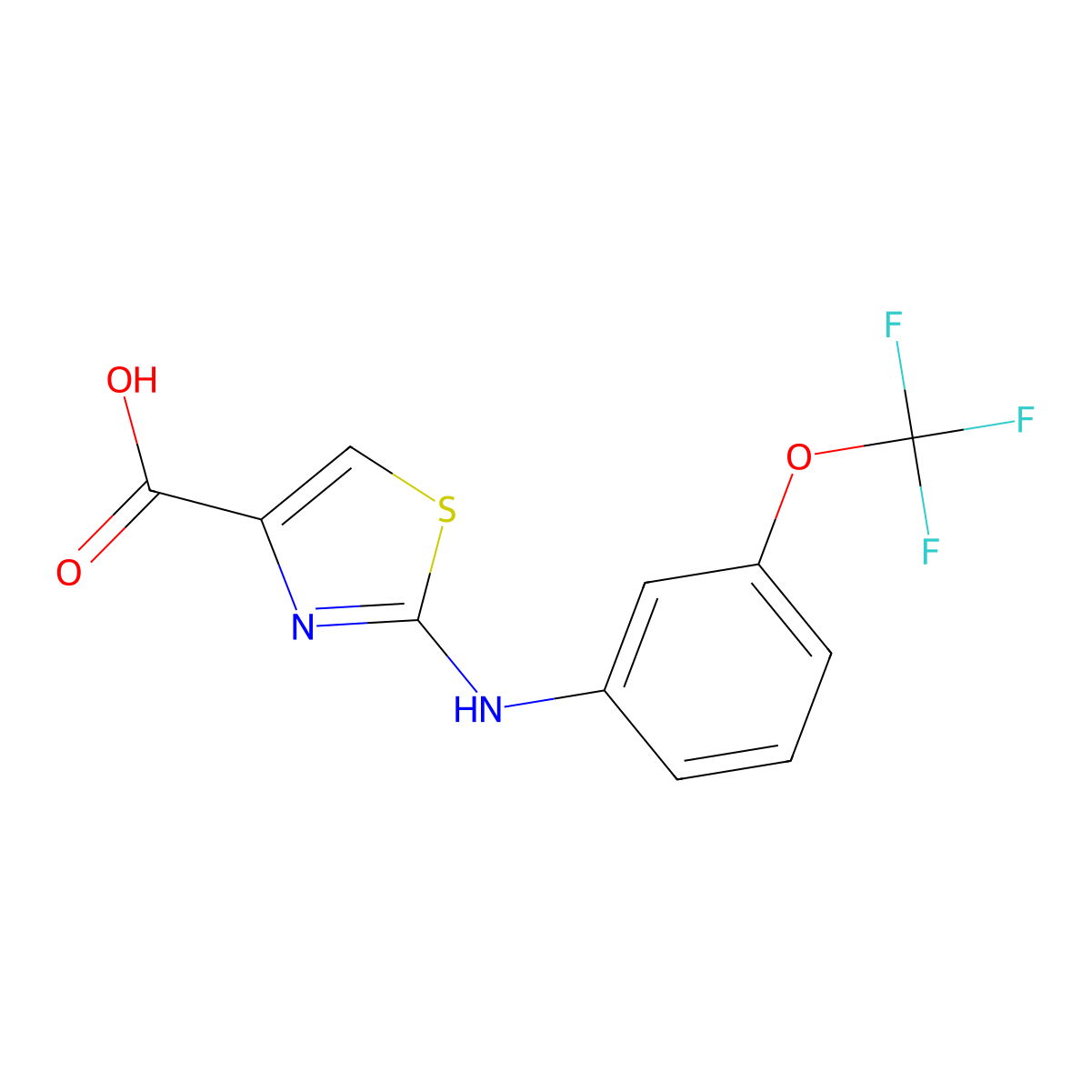 2-{[3-(Trifluoromethoxy)phenyl]amino}-1,3-thiazole-4-carboxylic acid molecular structure, CAS 1508650-42-7