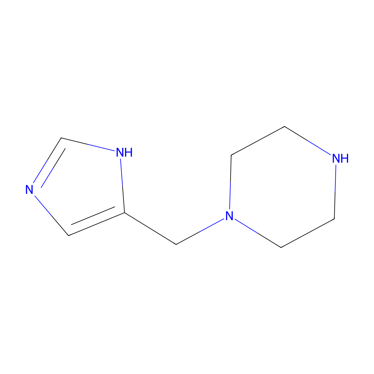 1-[(1H-Imidazol-4-yl)methyl]piperazine molecular structure, CAS 150867-15-5