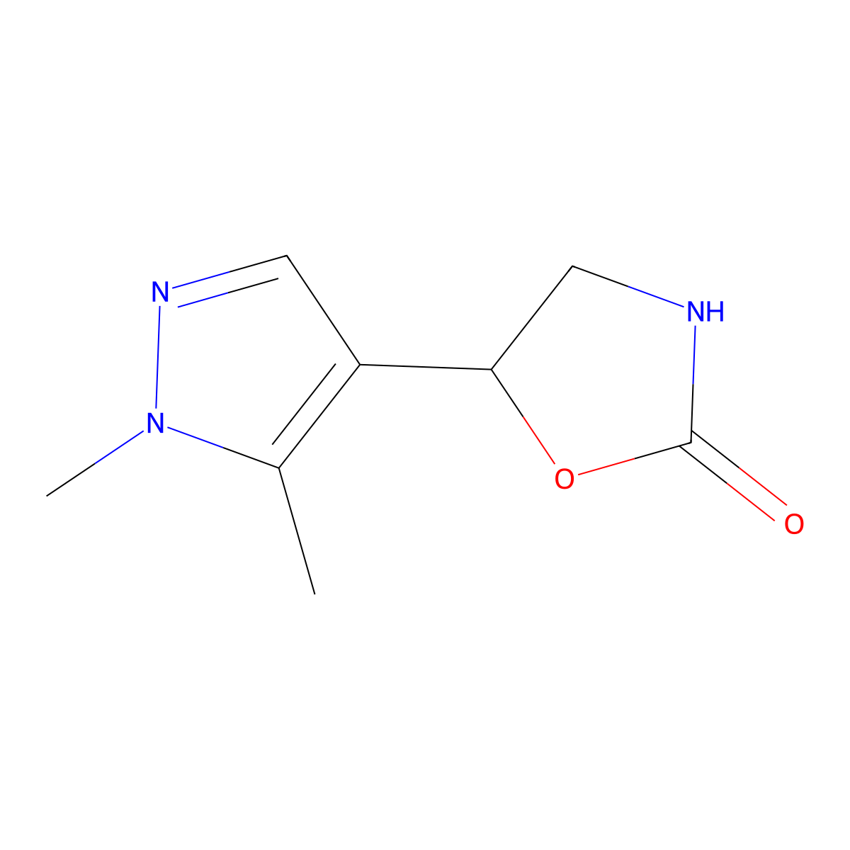 5-(1,5-Dimethyl-1h-pyrazol-4-yl)oxazolidin-2-one molecular structure, CAS 1508670-61-8