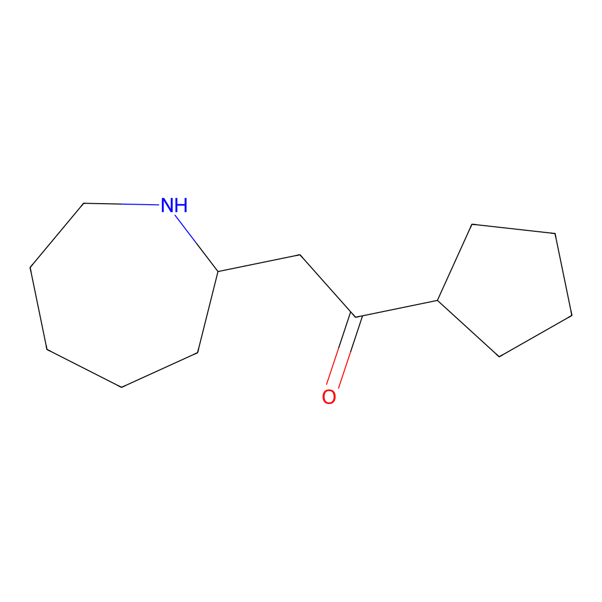 2-(Azepan-2-YL)-1-cyclopentylethan-1-one molecular structure, CAS 1508672-74-9