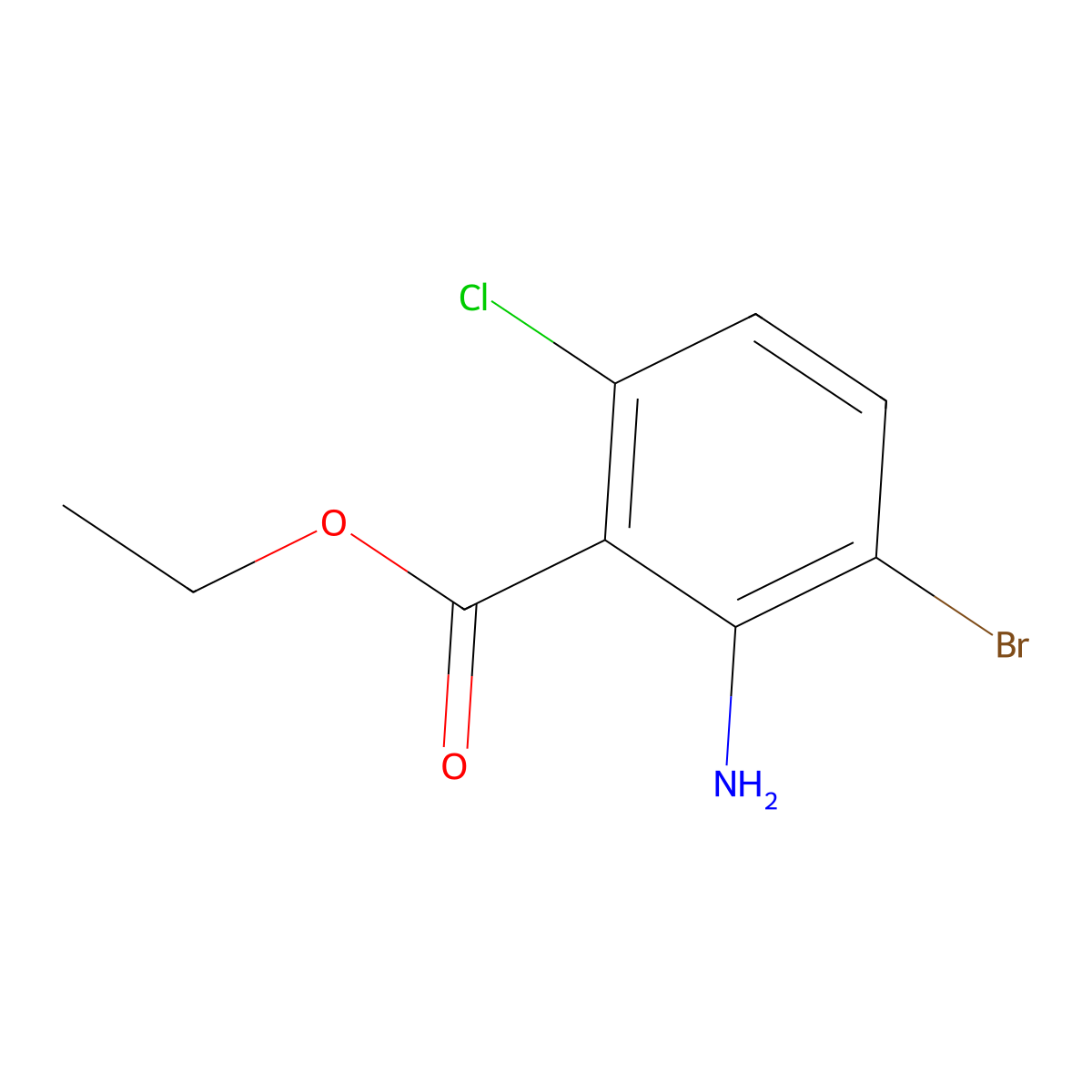 Ethyl 2-amino-3-bromo-6-chlorobenzoate molecular structure, CAS 1508675-09-9
