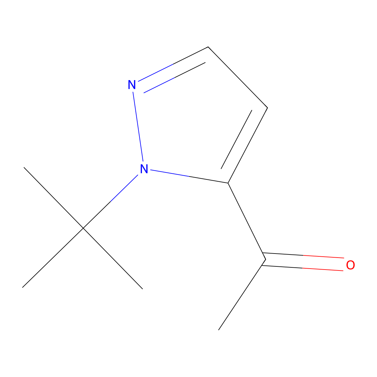 1-(1-tert-butyl-1H-pyrazol-5-yl)ethan-1-one molecular structure, CAS 1508689-54-0
