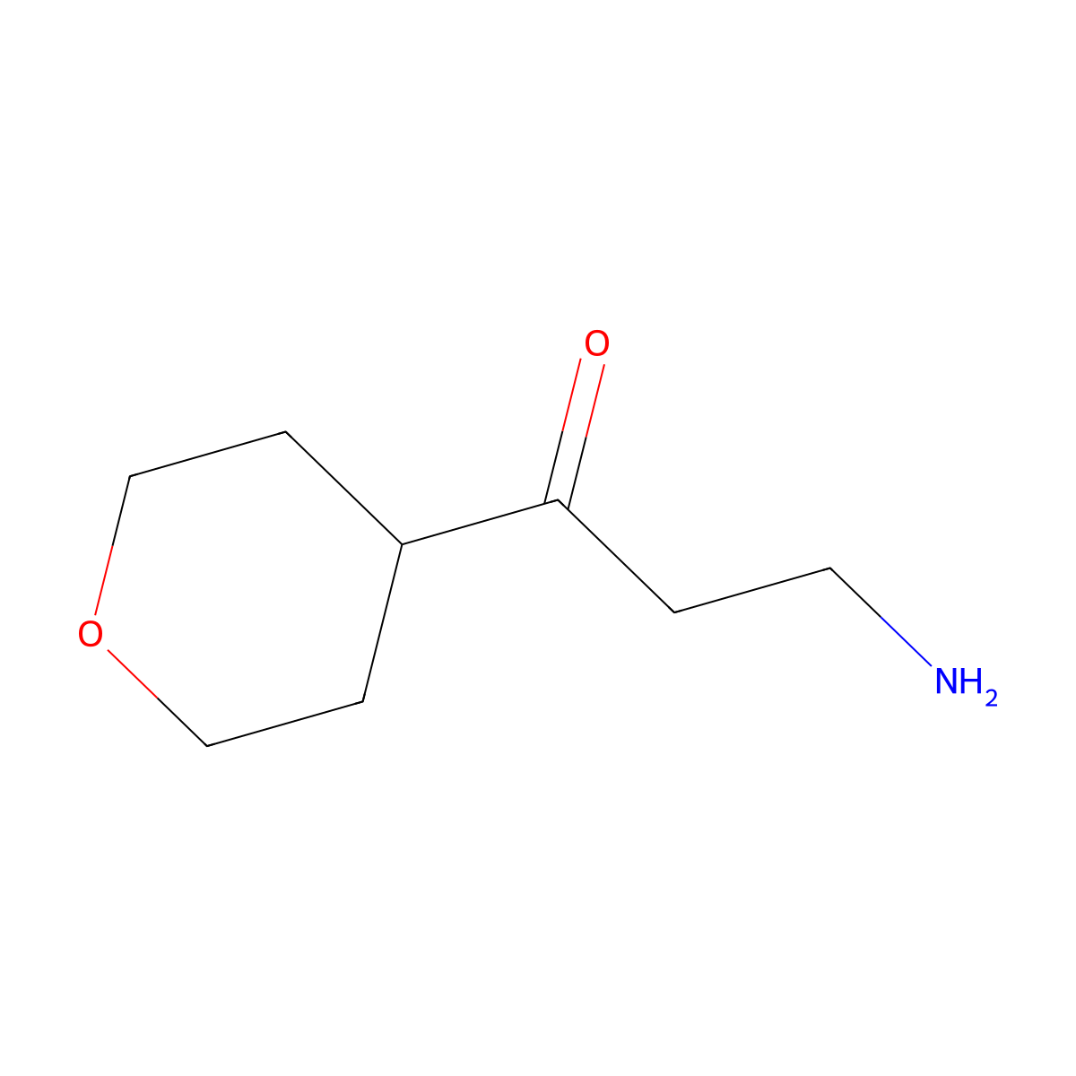 3-Amino-1-(oxan-4-yl)propan-1-one molecular structure, CAS 1508693-62-6