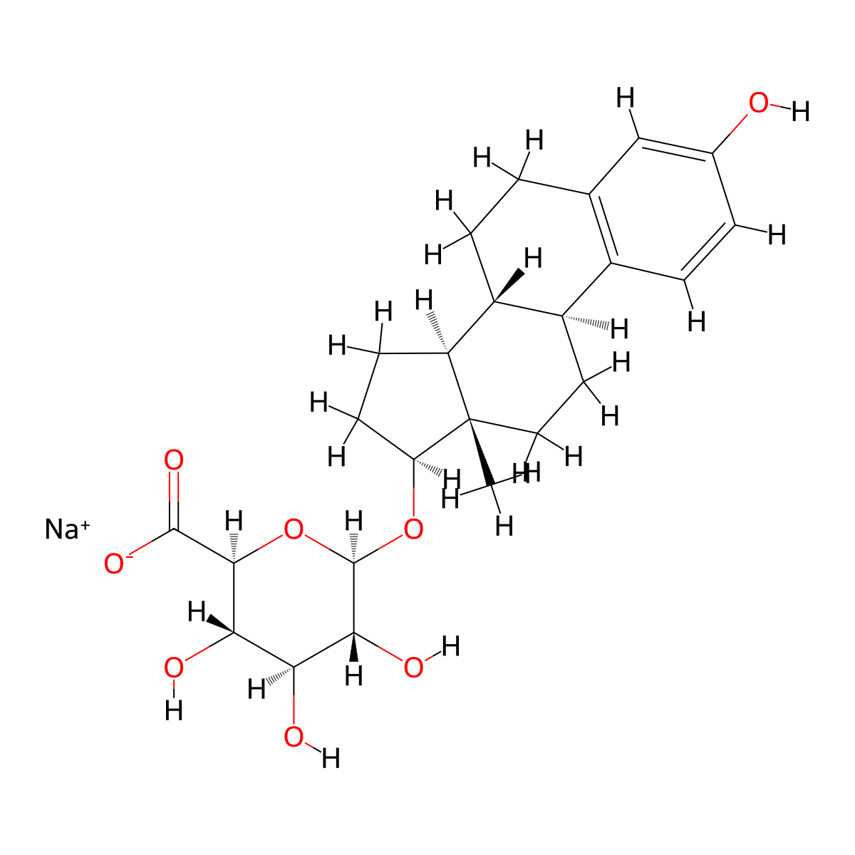 Sodium 17beta-estradiol 17-glucosiduronate molecular structure, CAS 15087-02-2