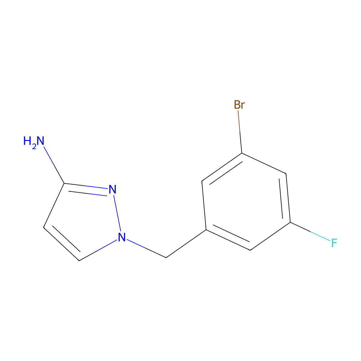 1-(3-Bromo-5-fluorobenzyl)-1h-pyrazol-3-amine molecular structure, CAS 1508707-60-5