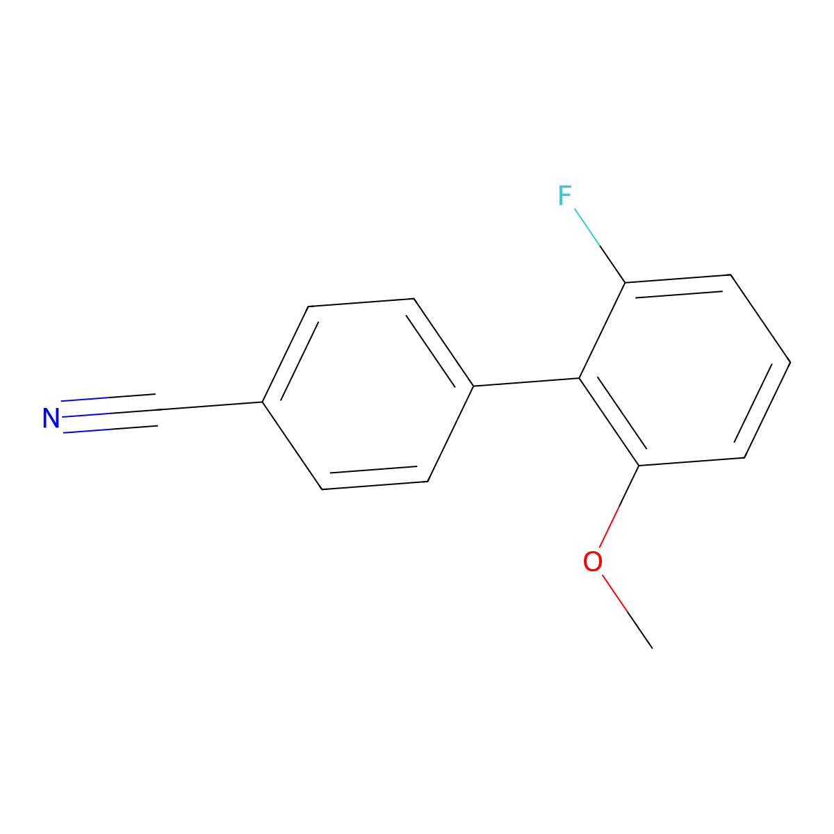 2'-Fluoro-6'-methoxy[1,1'-biphenyl]-4-carbonitrile molecular structure, CAS 1508708-38-0