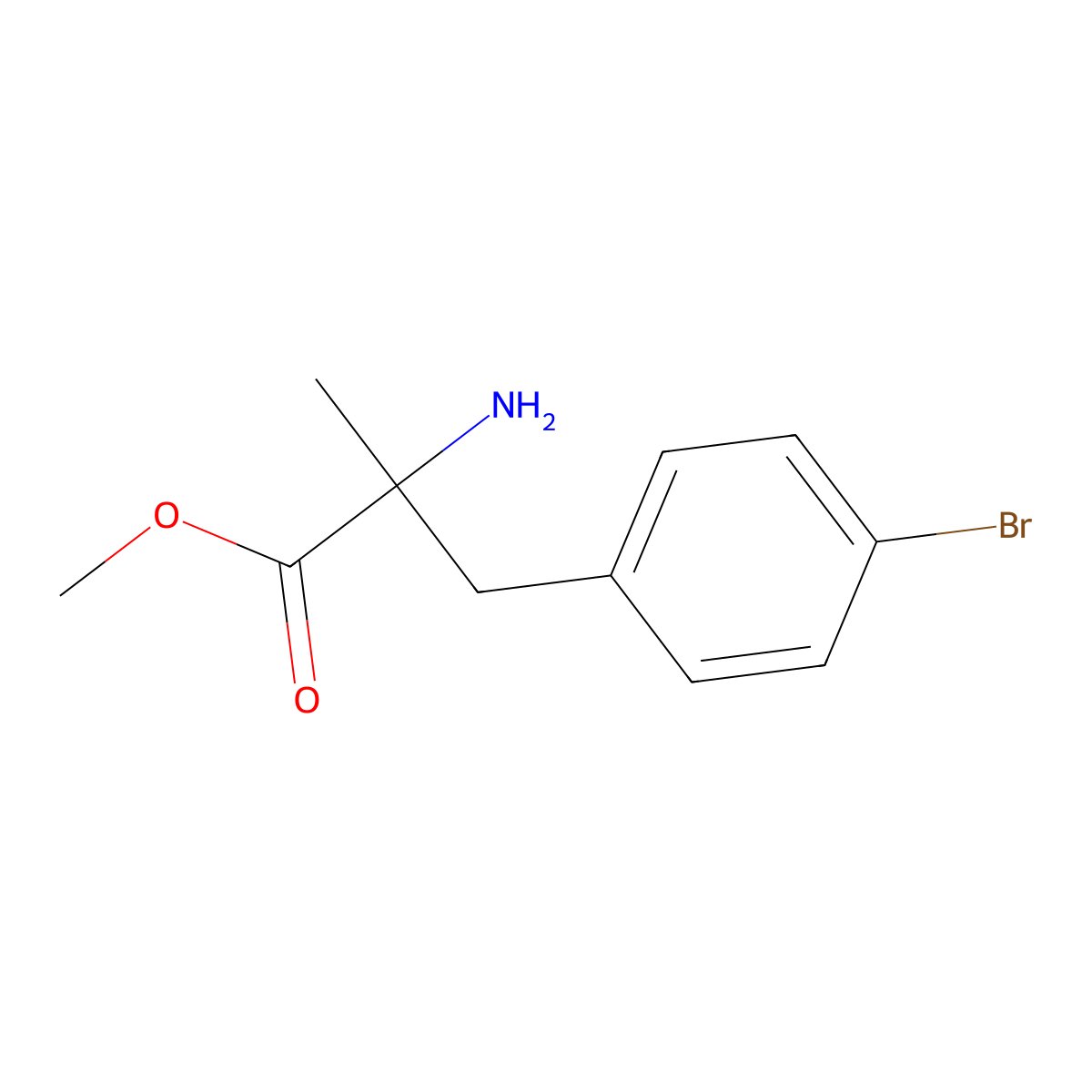 Methyl 2-amino-3-(4-bromophenyl)-2-methylpropanoate molecular structure, CAS 150871-36-6
