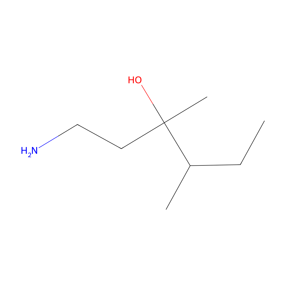 1-Amino-3,4-dimethylhexan-3-ol molecular structure, CAS 1508713-06-1