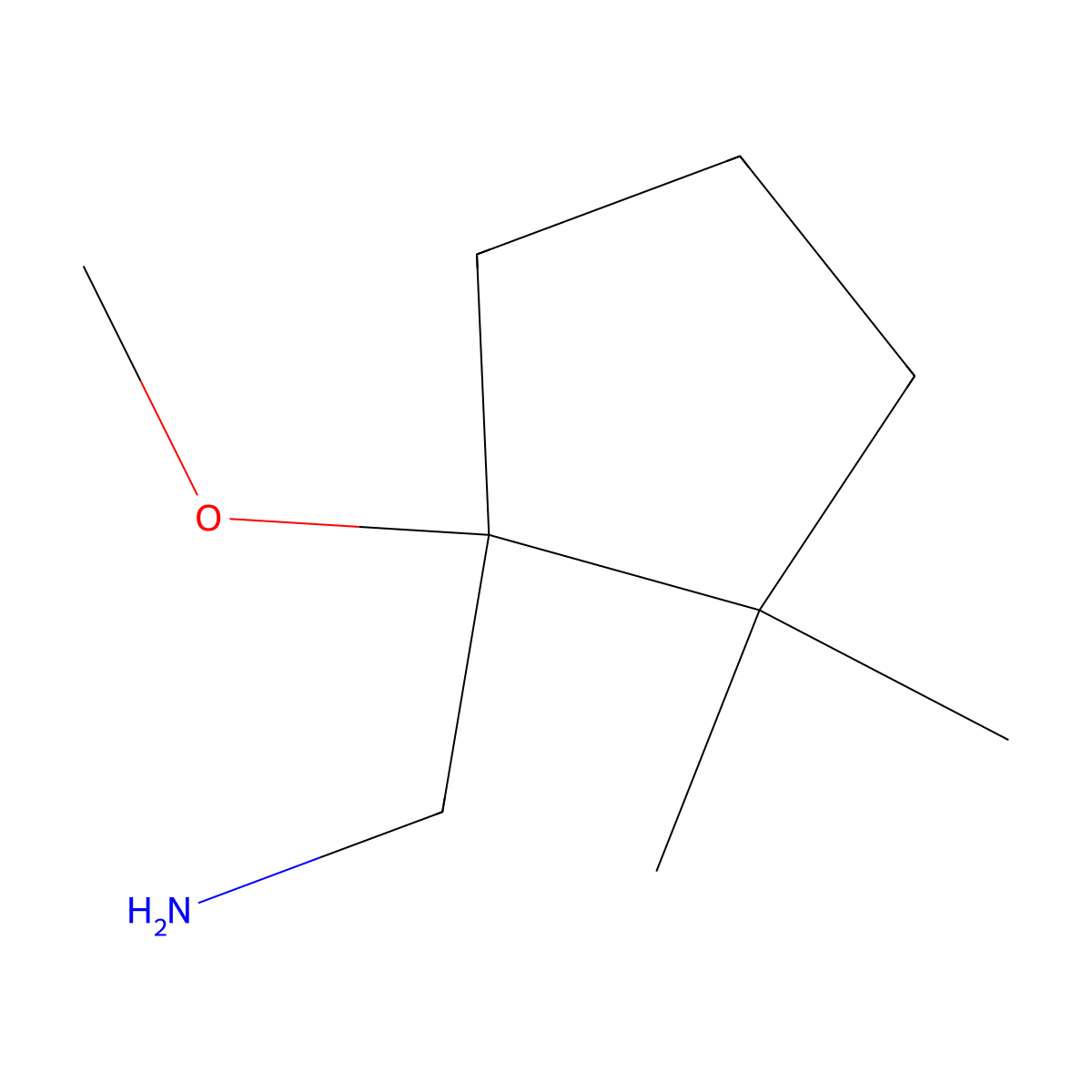 (1-Methoxy-2,2-dimethylcyclopentyl)methanamine molecular structure, CAS 1508717-69-8