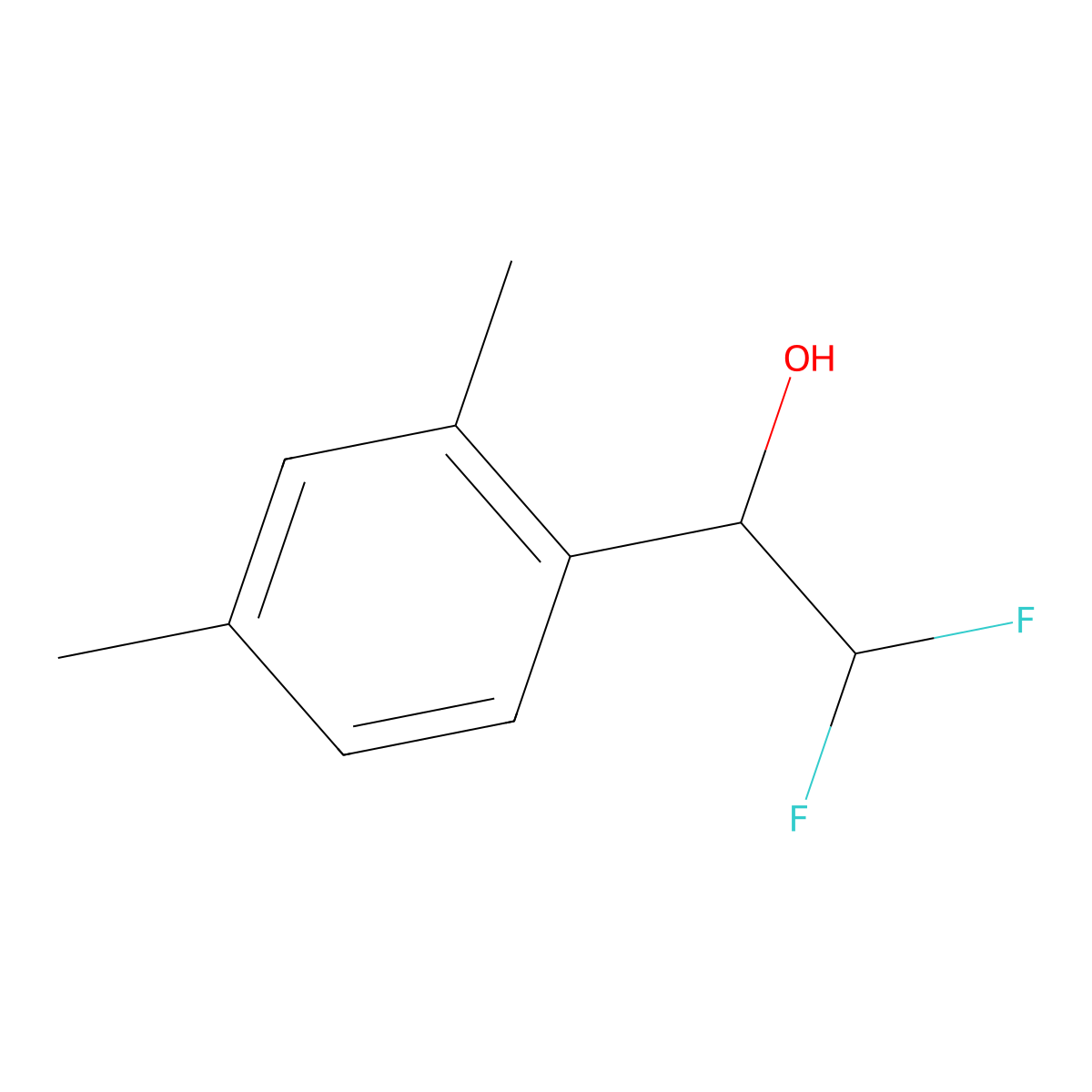 1-(2,4-Dimethylphenyl)-2,2-difluoroethan-1-ol molecular structure, CAS 1508720-52-2