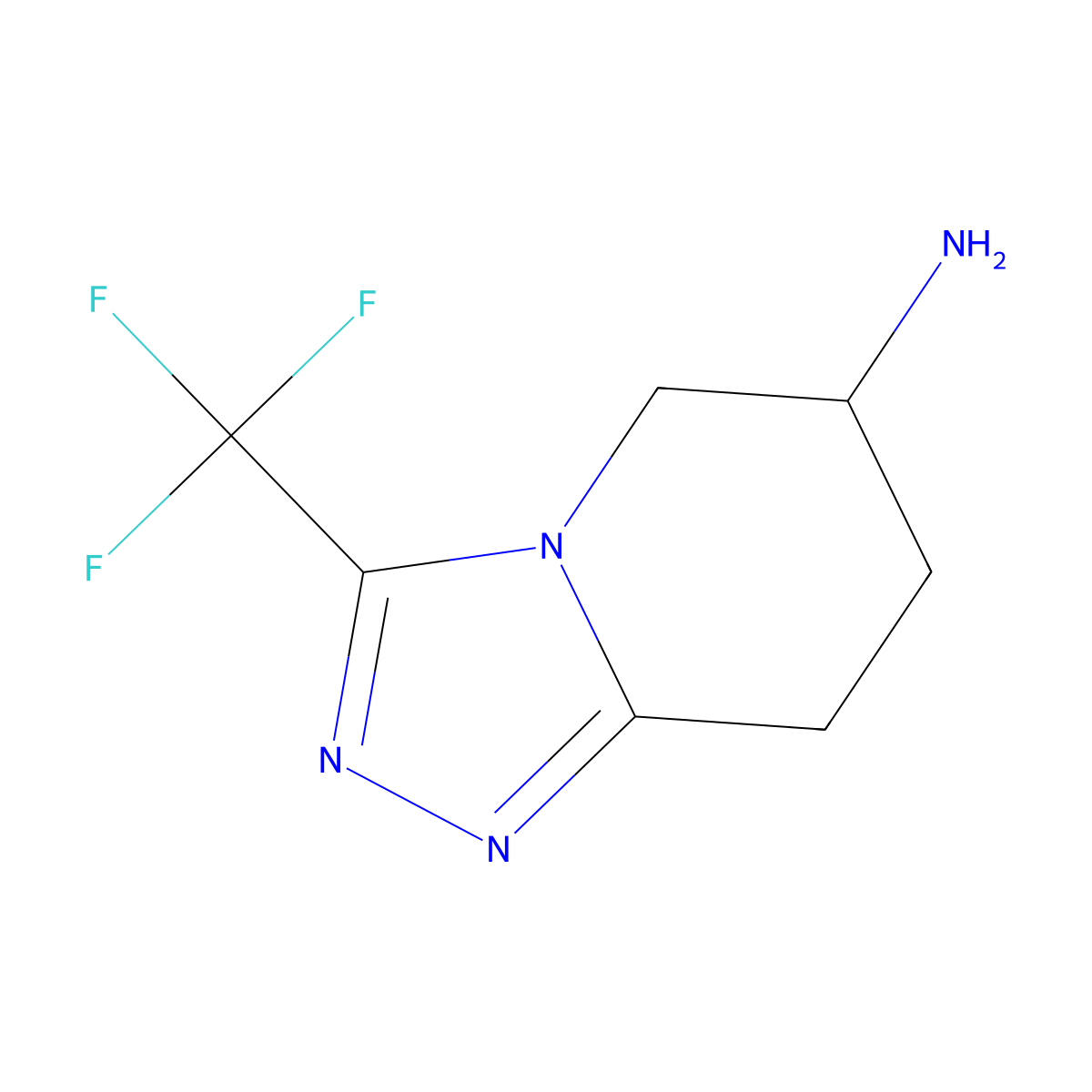3-(trifluoromethyl)-5H,6H,7H,8H-[1,2,4]triazolo[4,3-a]pyridin-6-amine molecular structure, CAS 1508728-03-7