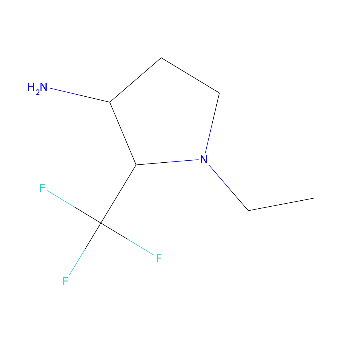 1-Ethyl-2-(trifluoromethyl)pyrrolidin-3-amine molecular structure, CAS 1508733-06-9