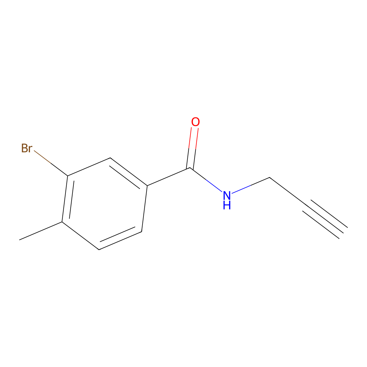 3-bromo-4-methyl-N-(prop-2-yn-1-yl)benzamide molecular structure, CAS 1508737-51-6