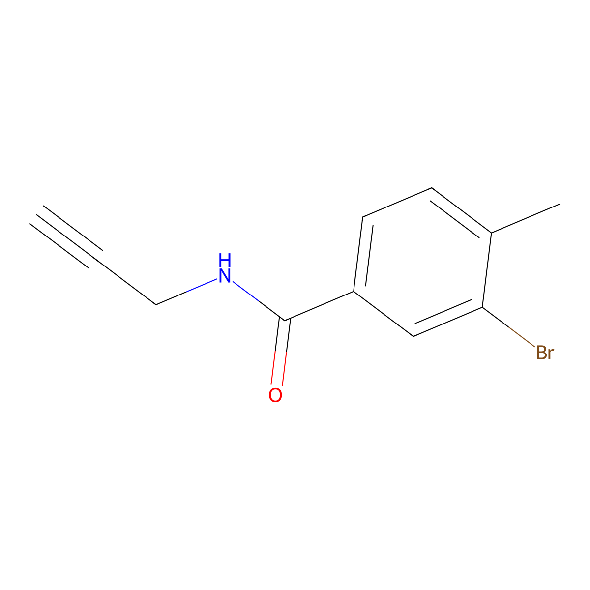 3-bromo-4-methyl-N-(prop-2-yn-1-yl)benzamide molecular structure, CAS 1508737-51-6