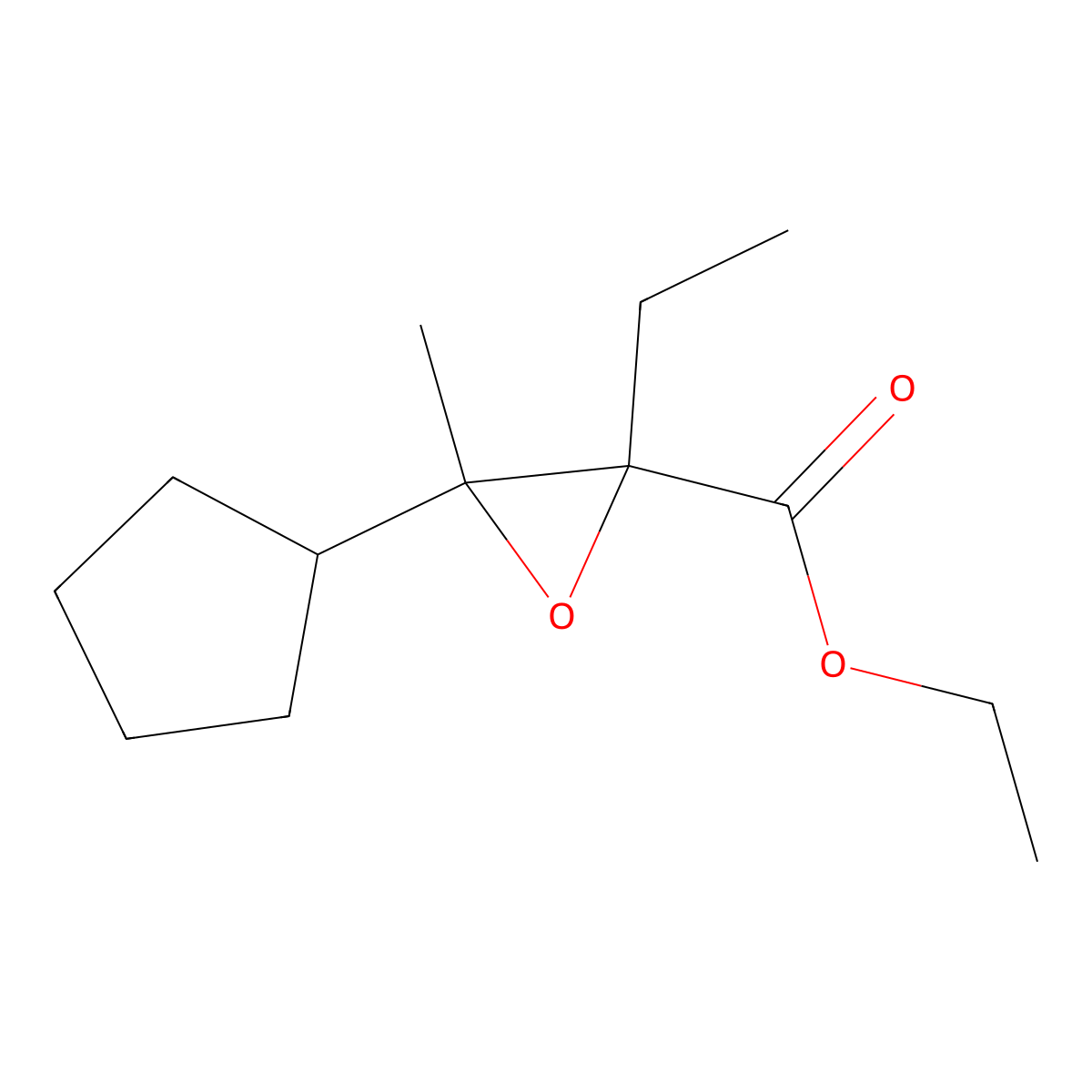 Ethyl 3-cyclopentyl-2-ethyl-3-methyloxirane-2-carboxylate molecular structure, CAS 1508746-30-2