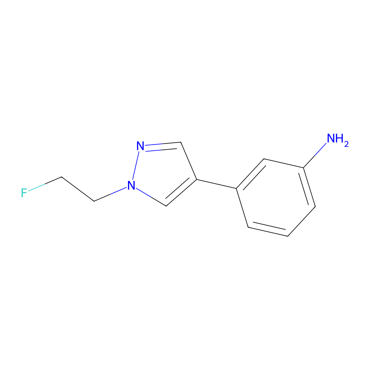 3-[1-(2-fluoroethyl)-1H-pyrazol-4-yl]aniline molecular structure, CAS 1508756-85-1
