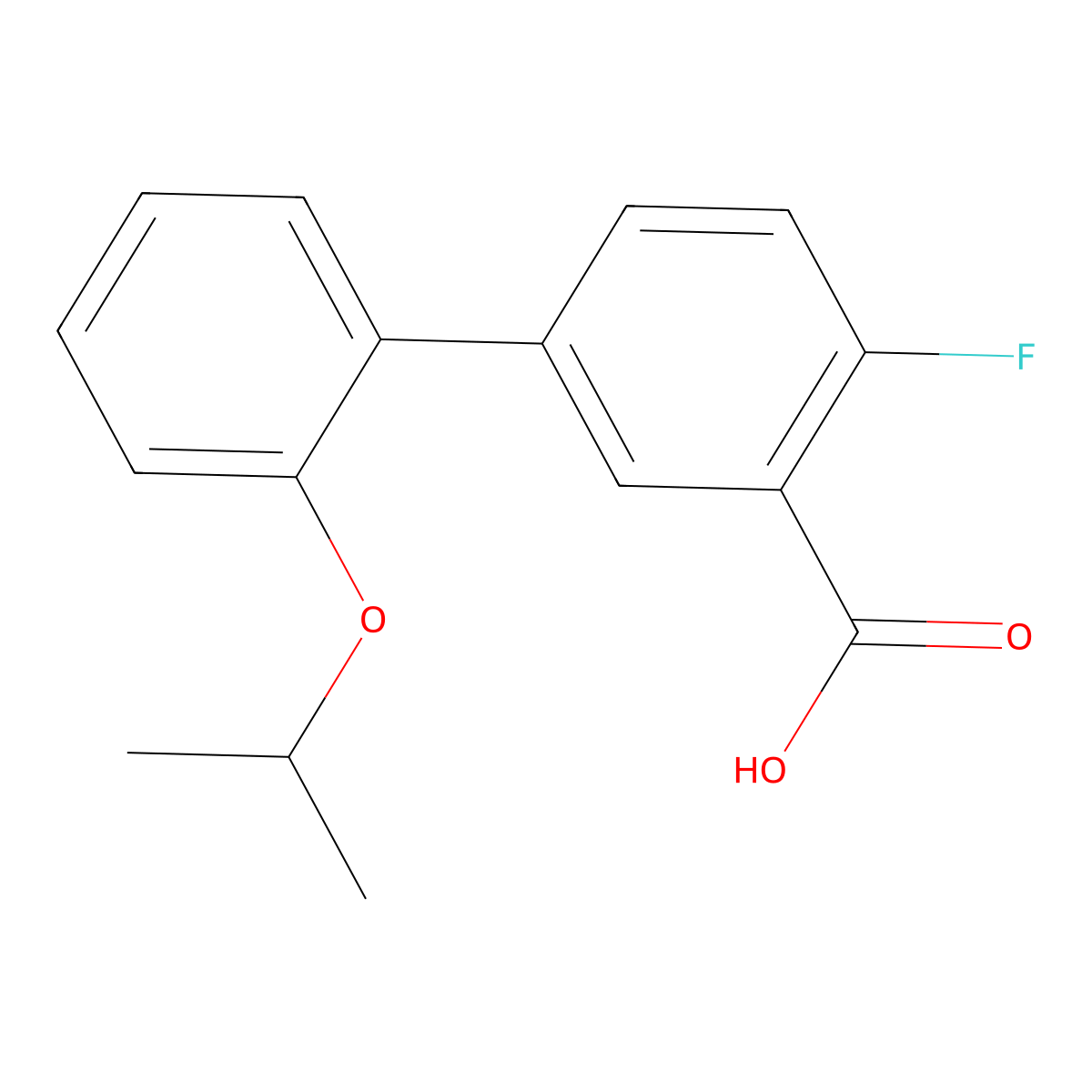 4-Fluoro-2'-(1-methylethoxy)[1,1'-biphenyl]-3-carboxylic acid molecular structure, CAS 1508766-24-2