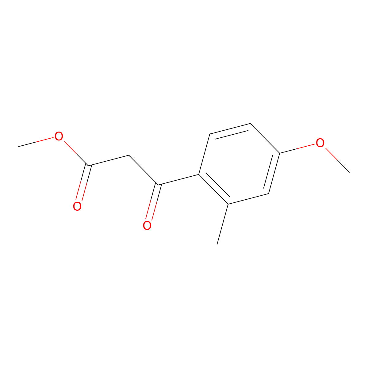 Methyl 3-(4-methoxy-2-methylphenyl)-3-oxopropanoate molecular structure, CAS 1508773-43-0
