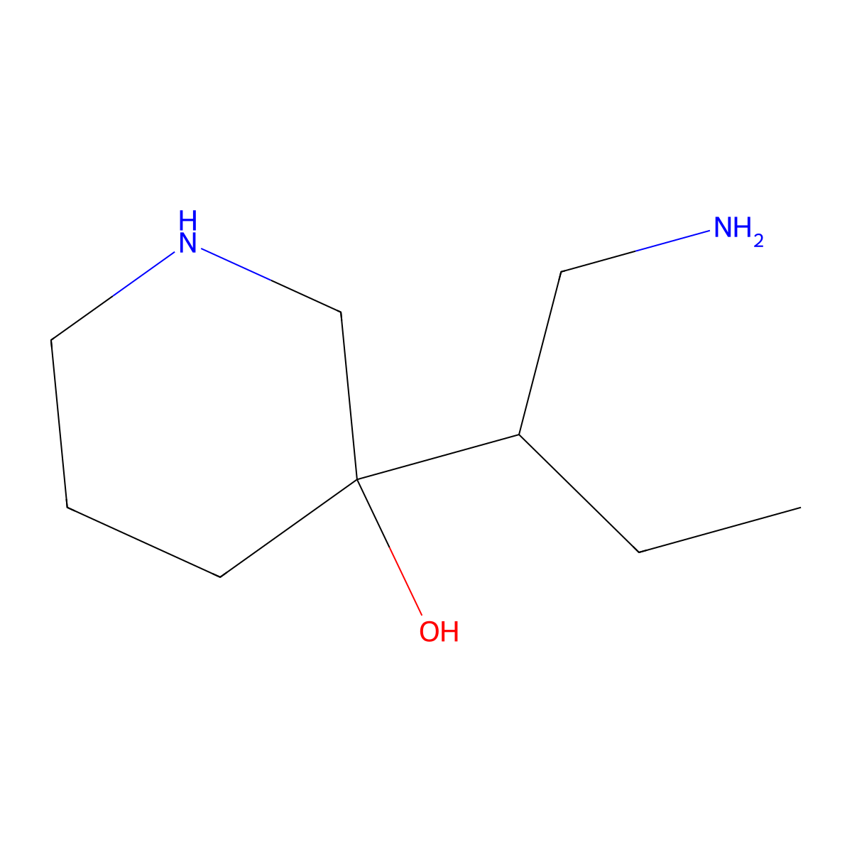 3-(1-Aminobutan-2-yl)piperidin-3-ol molecular structure, CAS 1508773-89-4