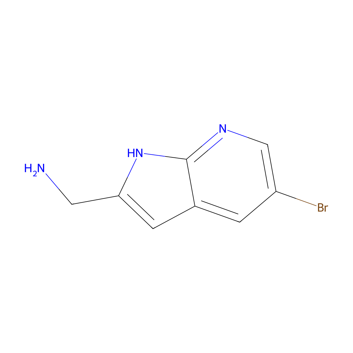 (5-Bromo-1H-pyrrolo[2,3-b]pyridin-2-yl)methanamine molecular structure, CAS 1508776-57-5