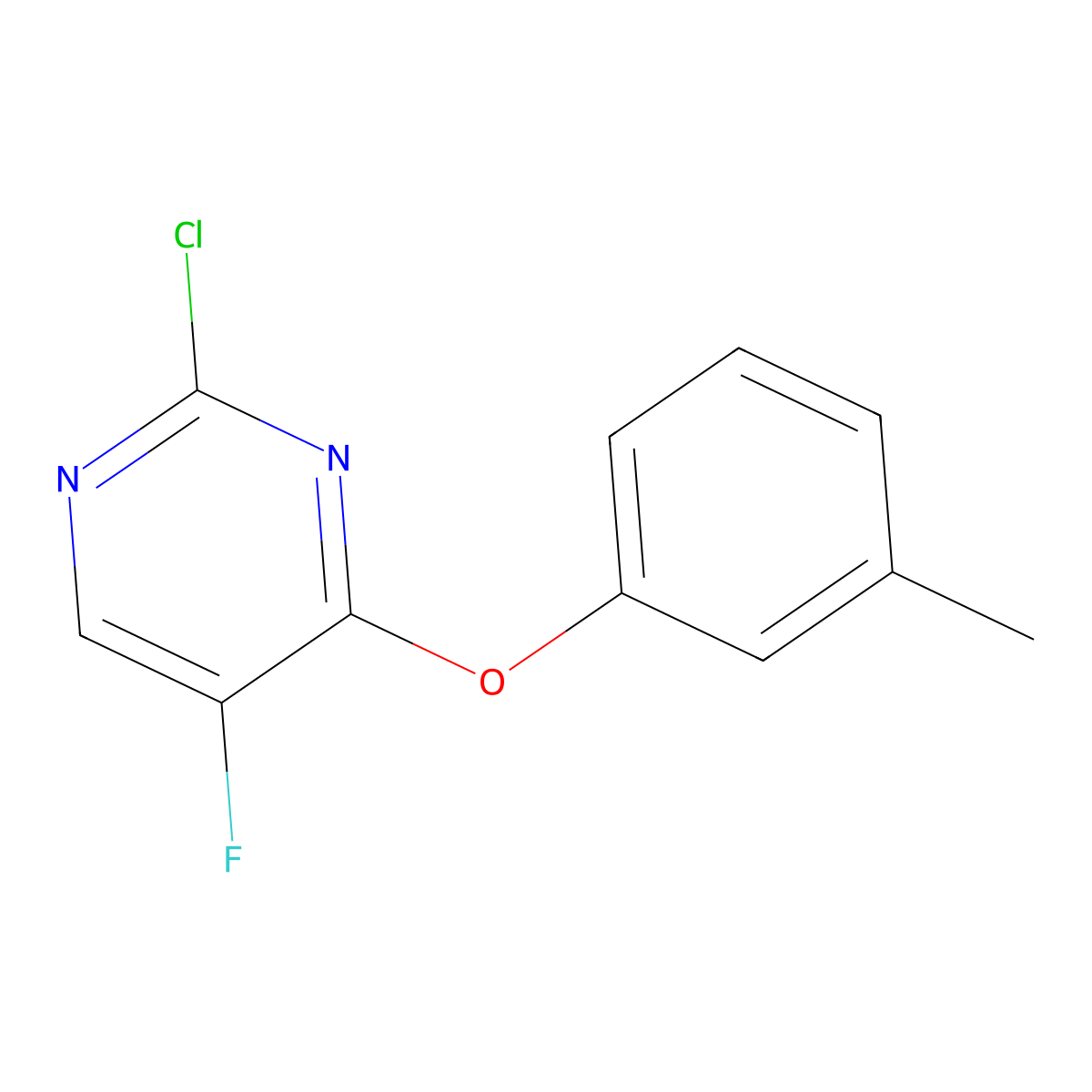 2-Chloro-5-fluoro-4-(3-methylphenoxy)pyrimidine molecular structure, CAS 1508789-86-3