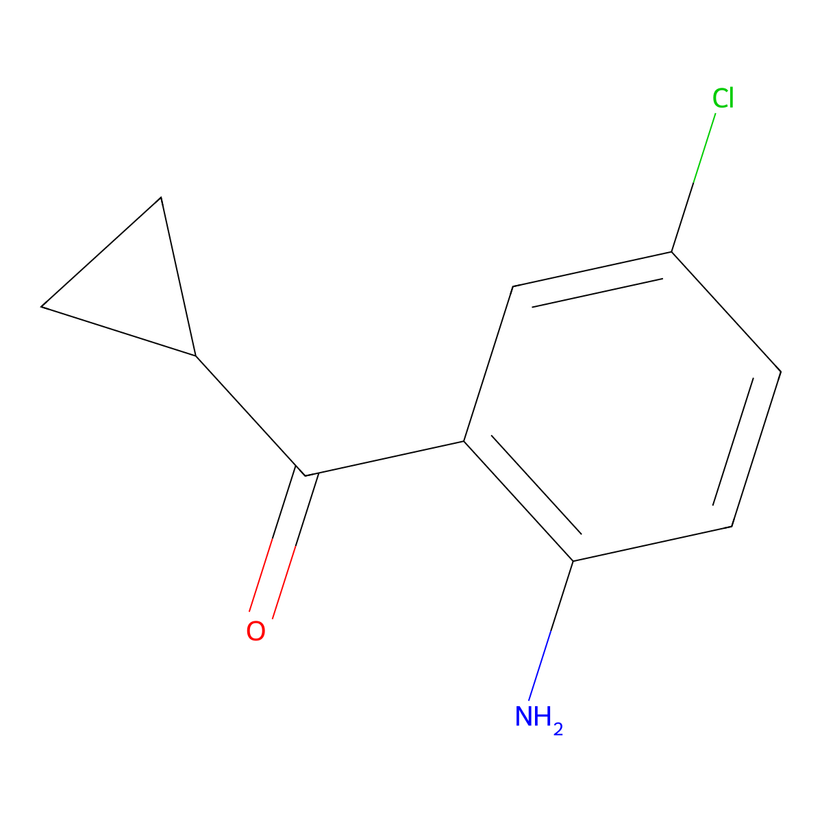 (2-Amino-5-chlorophenyl)(cyclopropyl)methanone molecular structure, CAS 150879-49-5