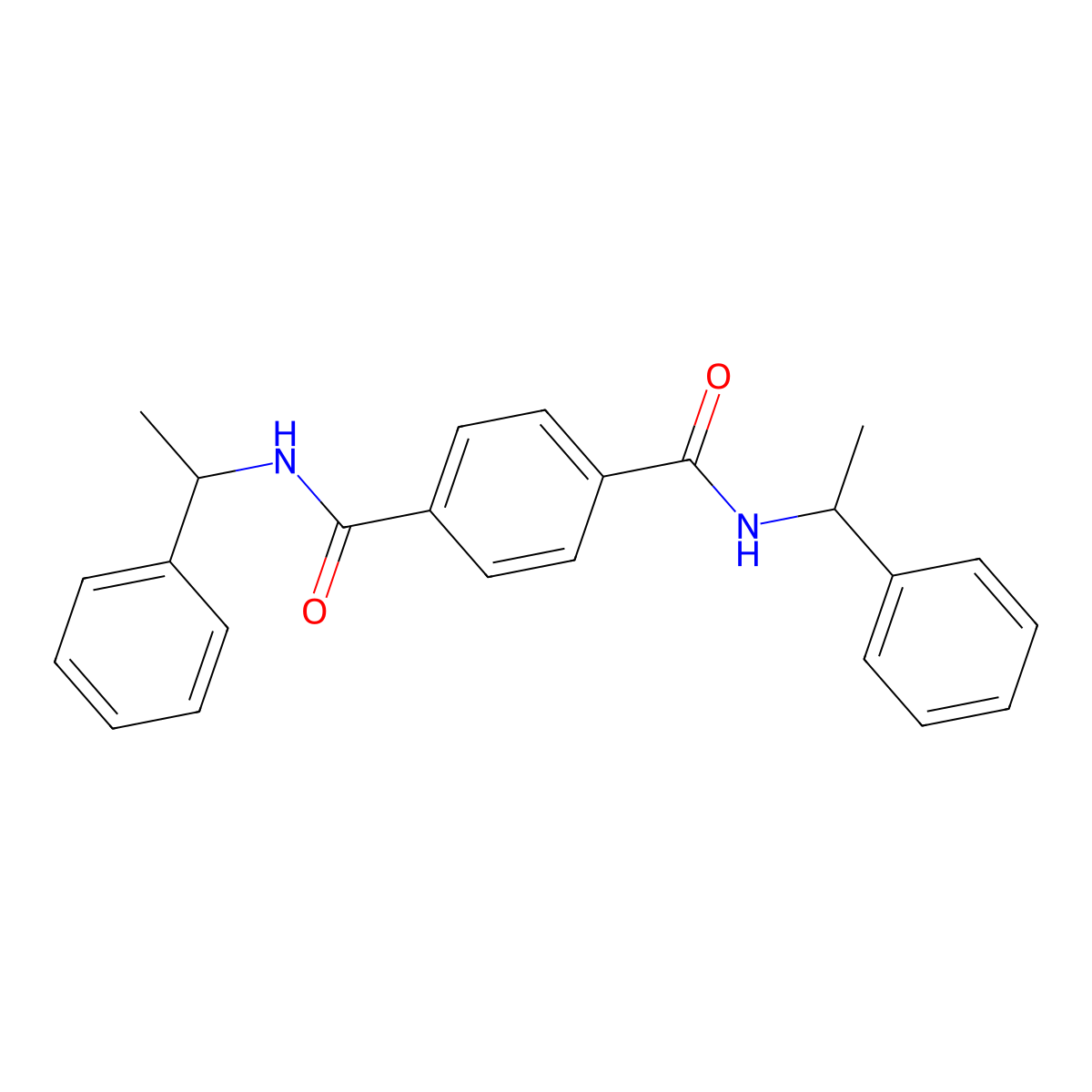 N,N'-Bis(1-phenylethyl)terephthalamide molecular structure, CAS 15088-27-4