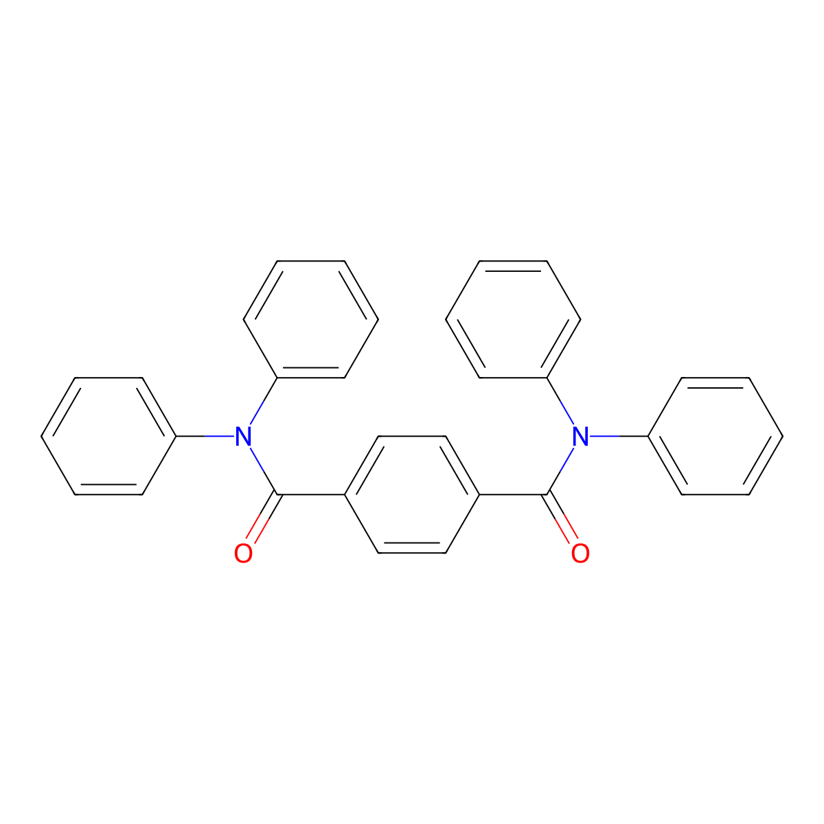 1,4-Benzenedicarboxamide, N,N,N',N'-tetraphenyl- molecular structure, CAS 15088-28-5