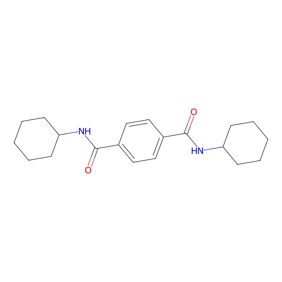 N1,N4-Dicyclohexylterephthalamide molecular structure, CAS 15088-29-6