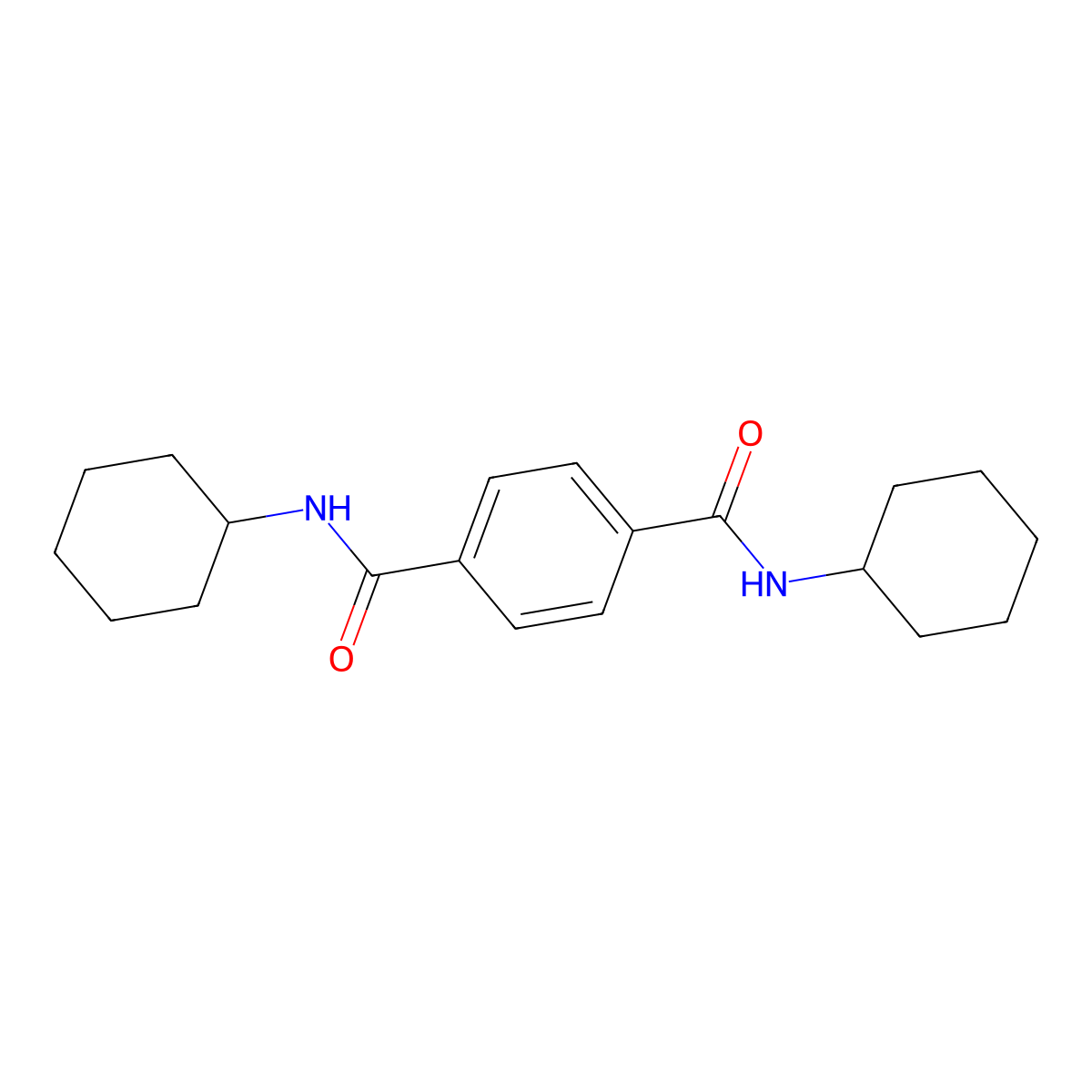 N1,N4-Dicyclohexylterephthalamide molecular structure, CAS 15088-29-6